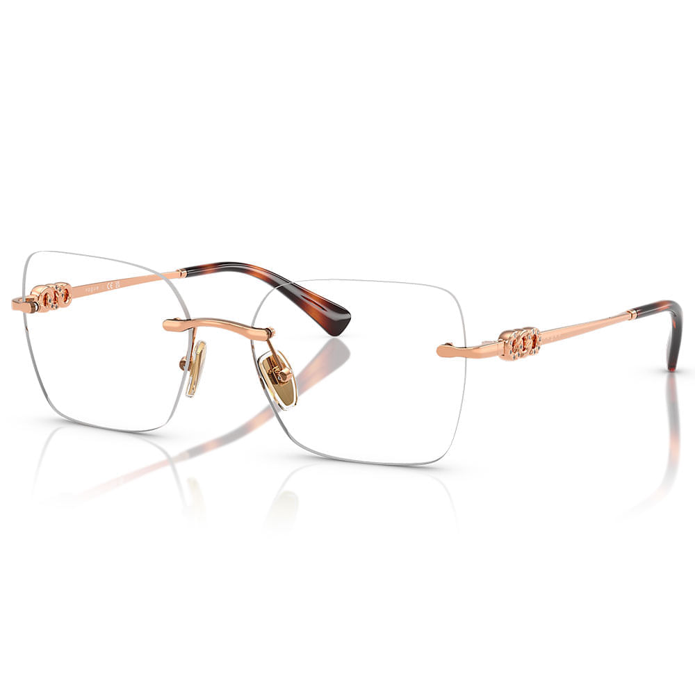 Armação de Óculos de Grau Feminina Vogue Quadrado VO4320B cor Rosa Dourado