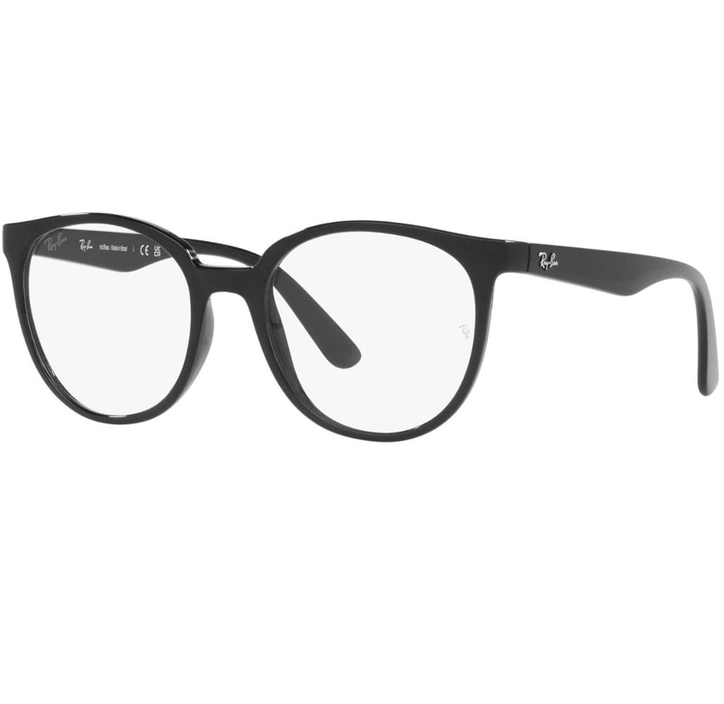 Armação de Óculos de Grau Ray Ban, modelo RX7206L, cor Preto, tamanho 52