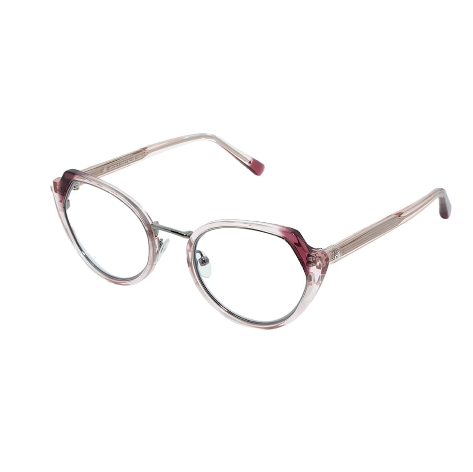 Armação para Óculos de Grau Feminino Dii Collection 1 7011 Rosa Cristal
