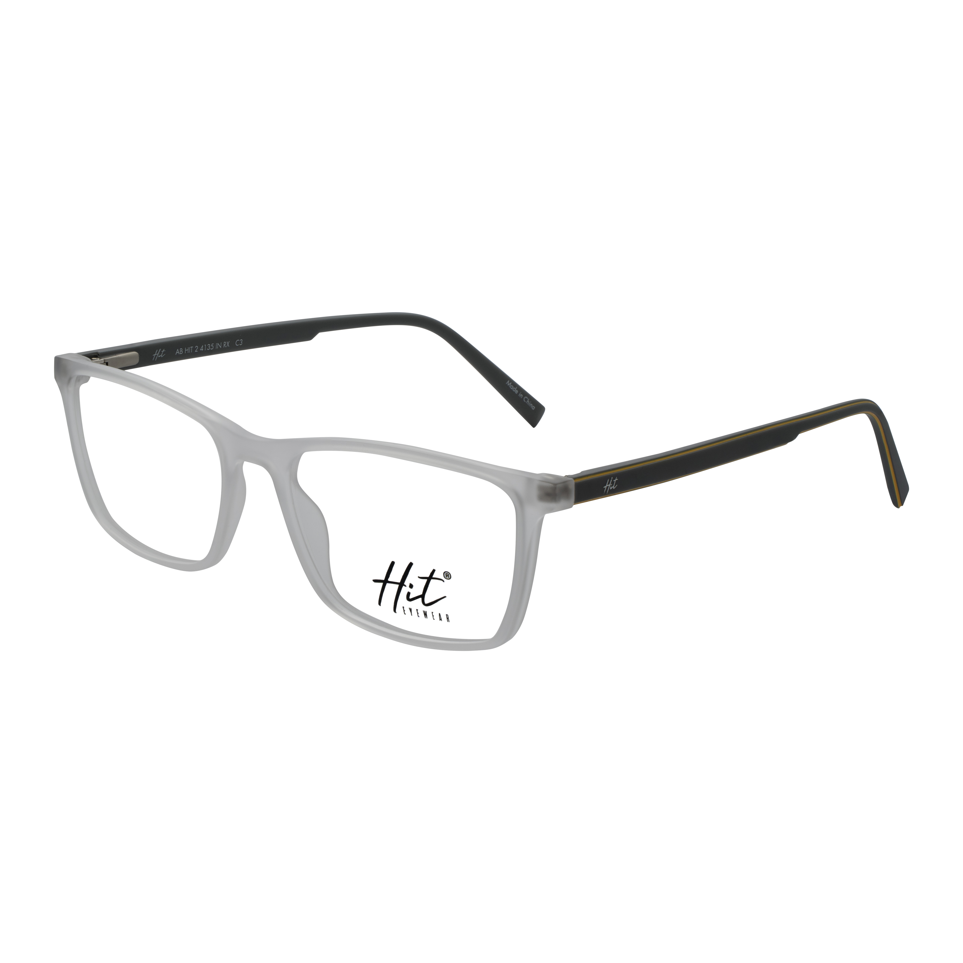 Armação para Óculos de Grau Masculino Hit 2 4135 Cristal Fosco com Cinza Armação para Óculos de Grau Masculino Hit 2 4135 Cristal Fosco com Cin
