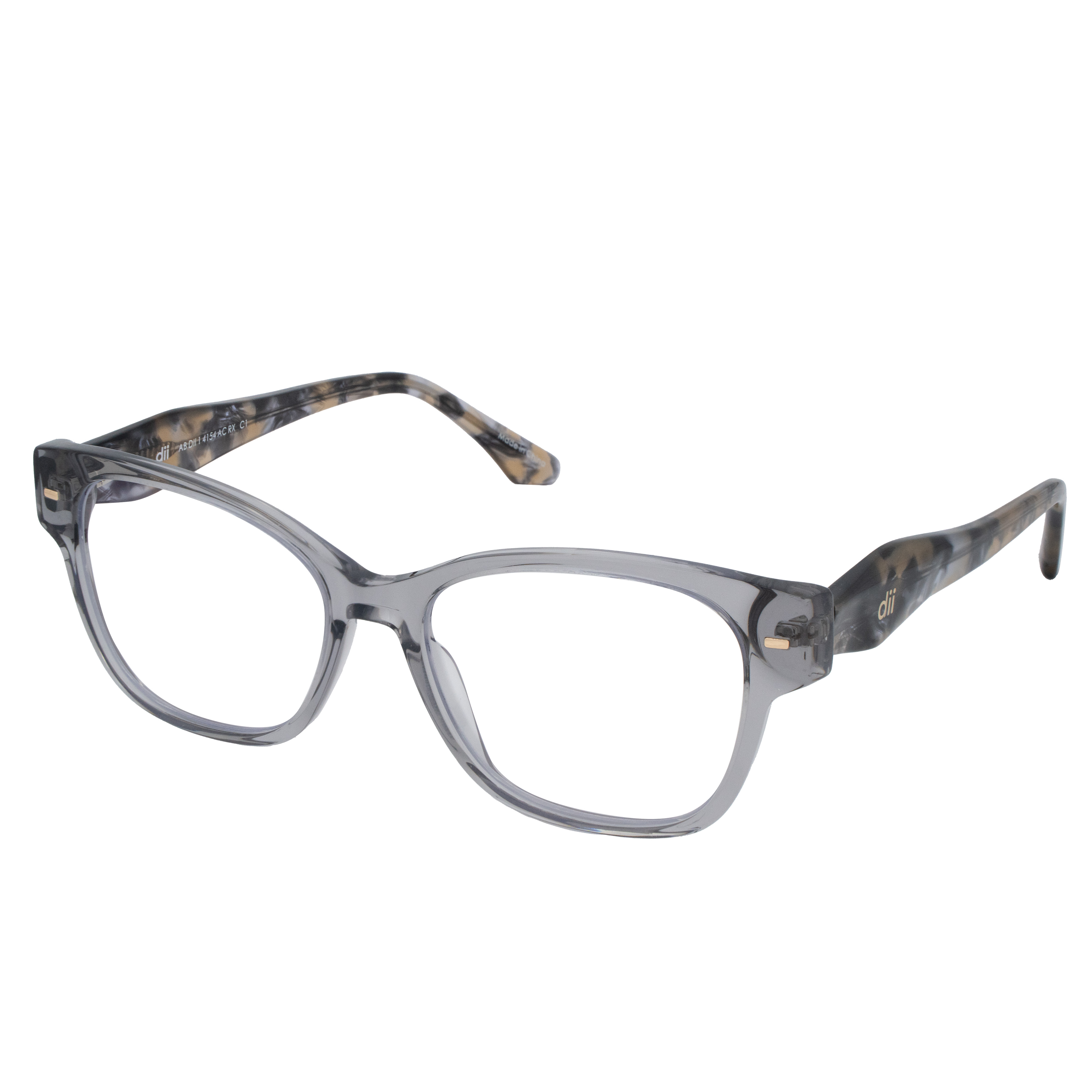 Armação para Óculos de Grau Feminino Dii Collection 1 4154 Cinza Cristal com Demi Armação para Óculos de Grau Feminino Dii Collection 1 4154 Cin