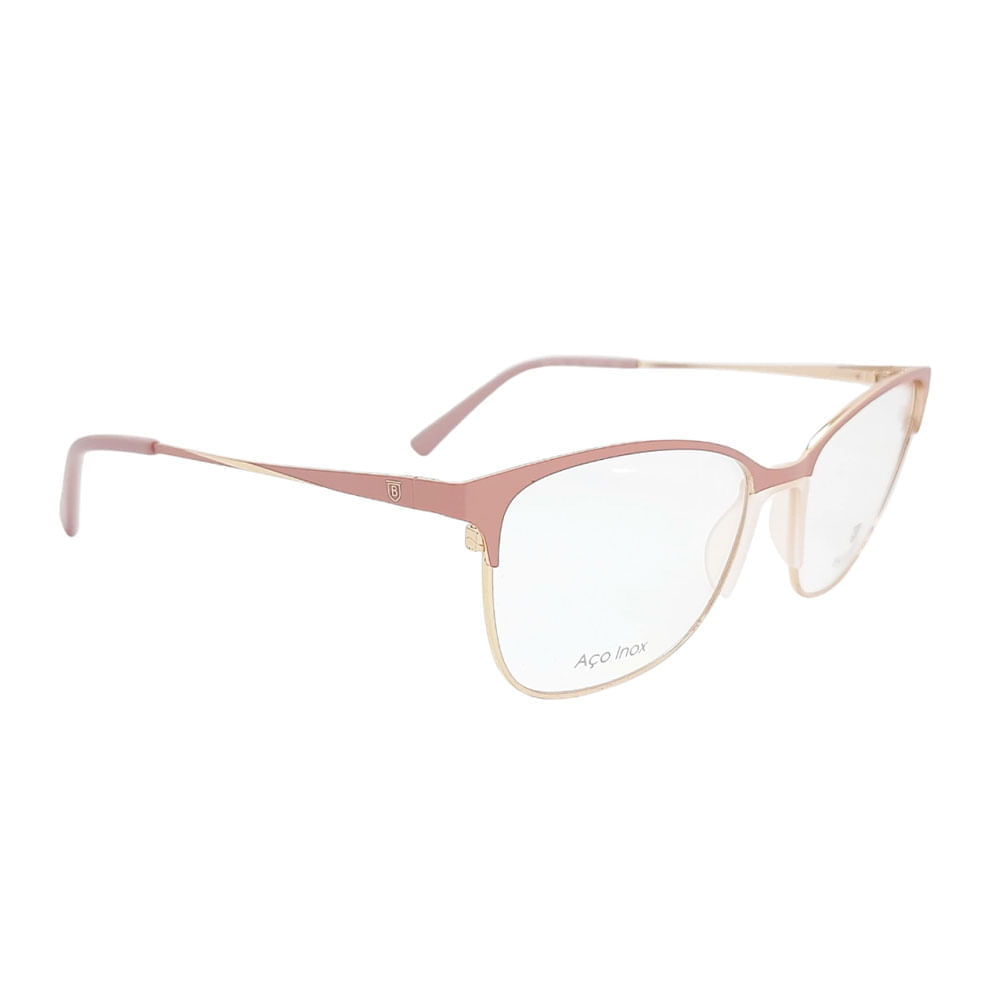 Armação de Óculos de Grau Feminina Bulget Quadrado BG1738 Cor Rosa