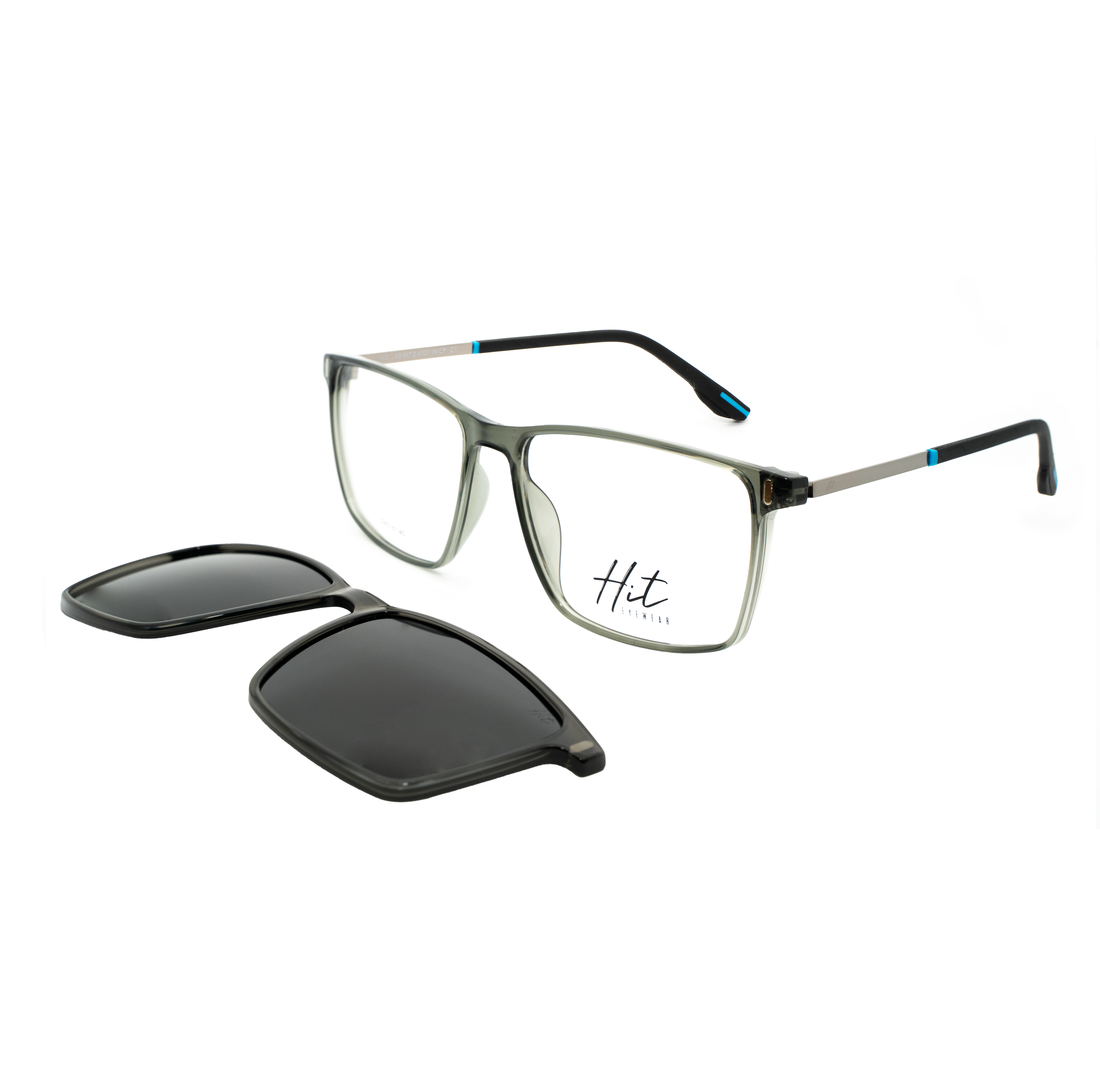 Armação para Óculos de Grau Masculino Hit 2 4031 Verde com Clip On