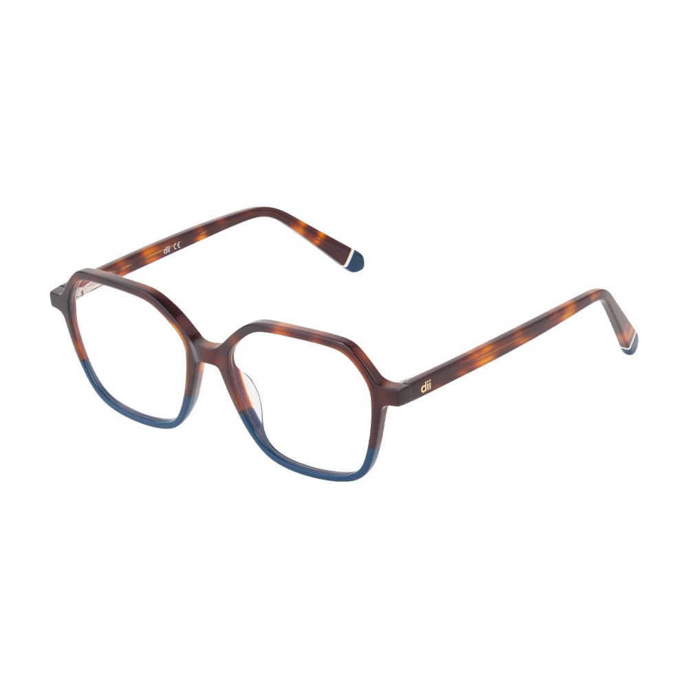 Armação para Óculos de Grau Feminino Dii Collection 5507 Demi Marrom com Azul Armação para Óculos de Grau Feminino Dii Collection 5507 Demi Marrom com A