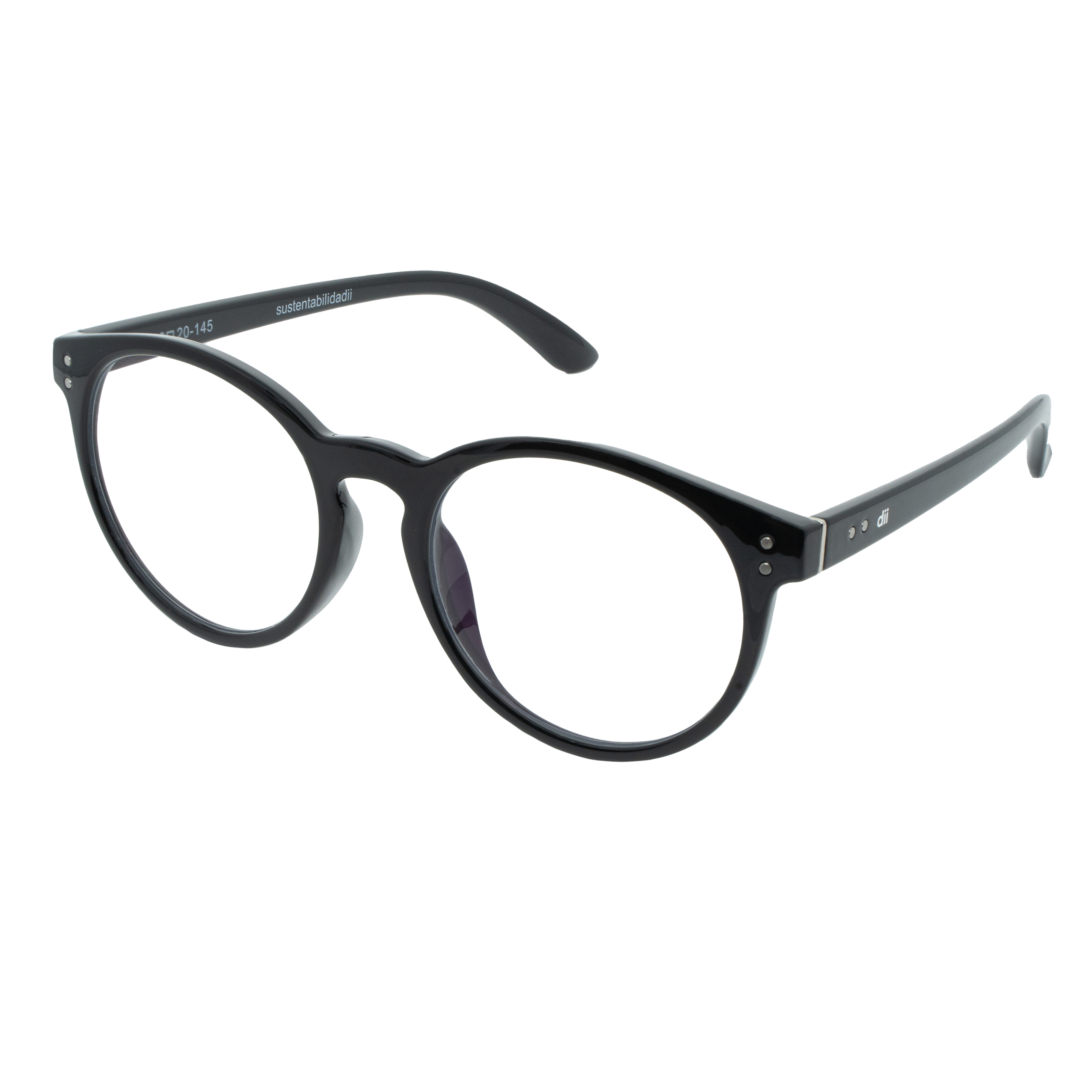 Armação para Óculos de Grau Unissex Dii Collection 2 9008 ECO Preto