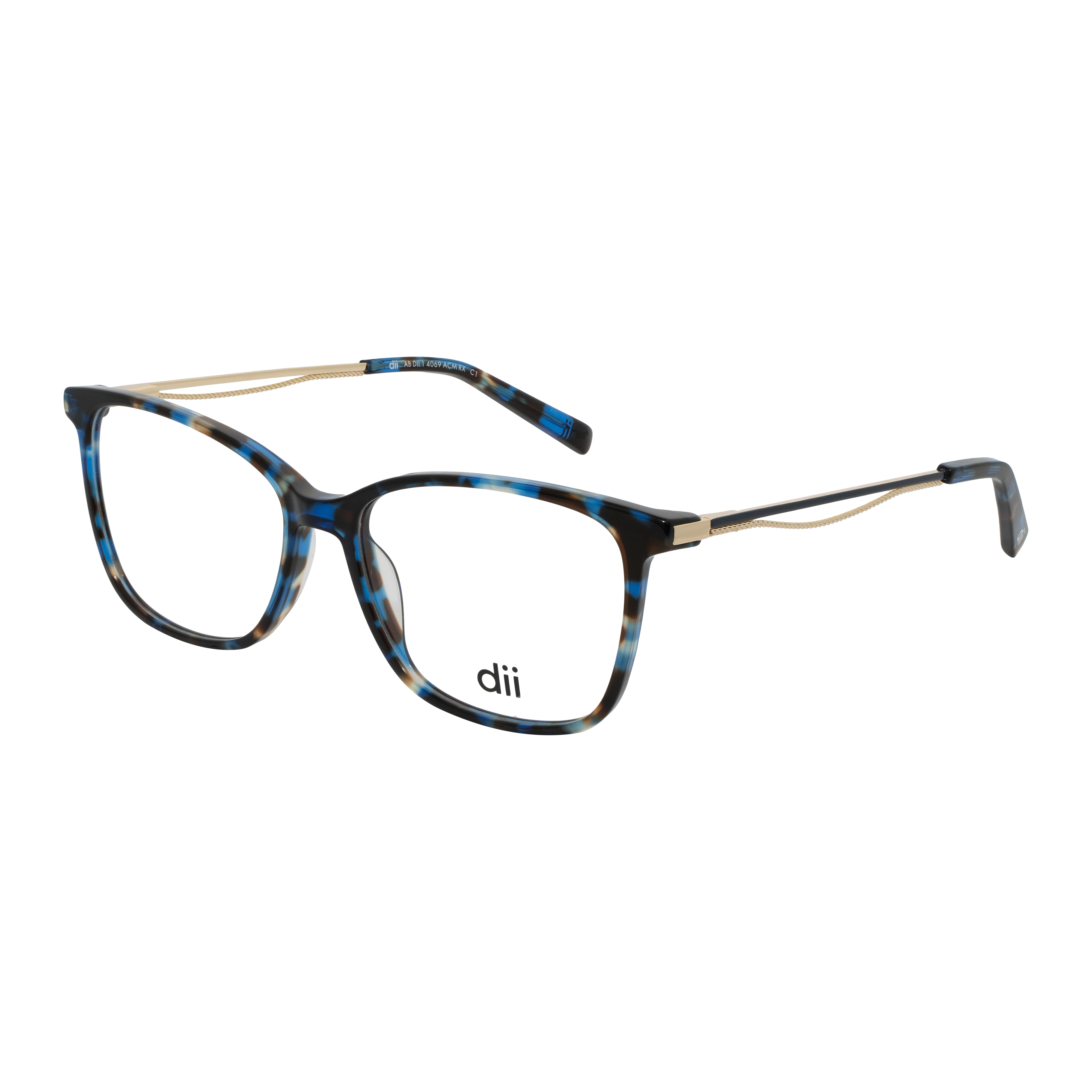 Armação para Óculos de Grau Feminino Dii Collection 4069 Demi Azul com Dourado Armação para Óculos de Grau Feminino Dii Collection 4069 Demi A