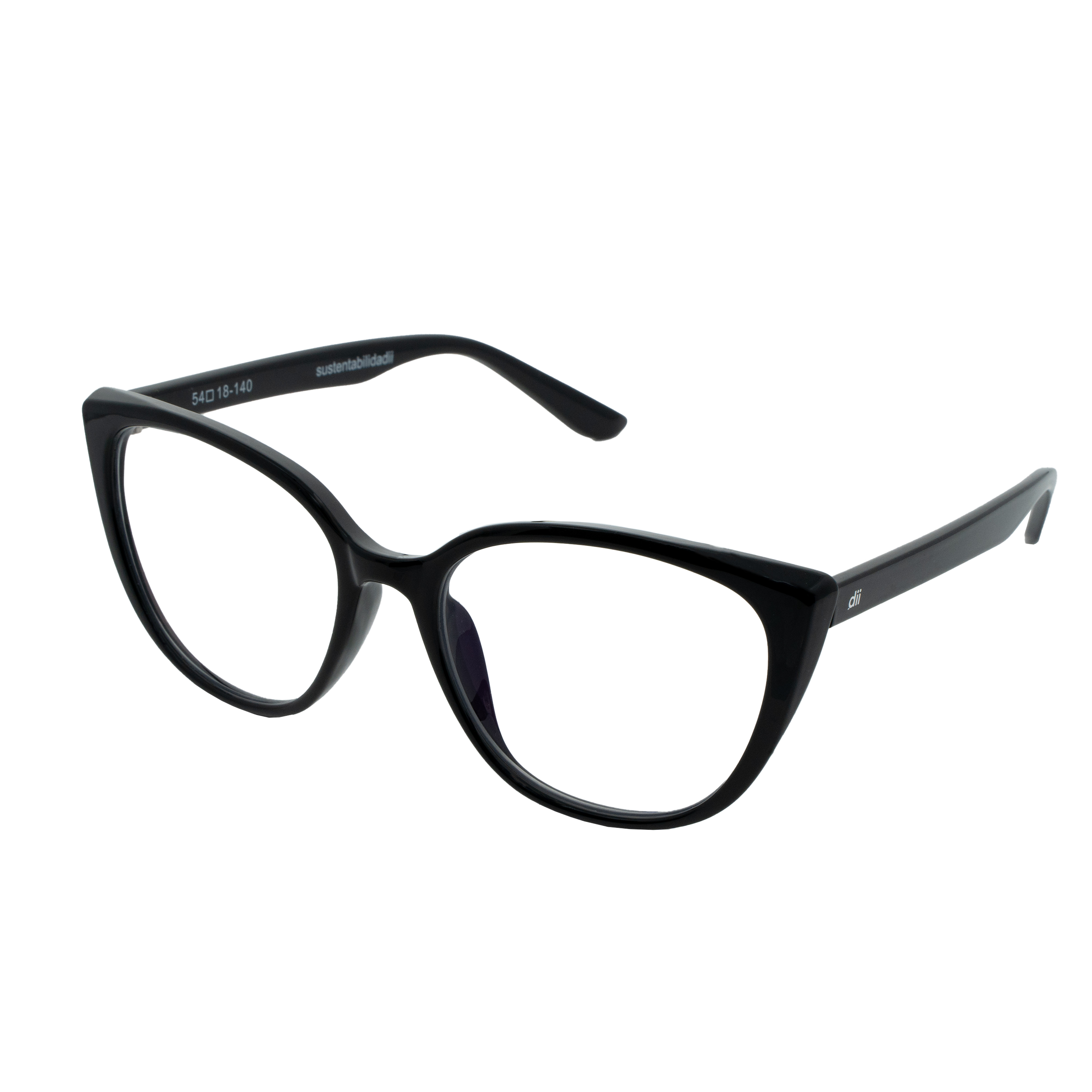 Armação para Óculos de Grau Feminino Dii Collection 1 9005 ECO Preto com Demi Cinza Armação para Óculos de Grau Feminino Dii Collection 1 9005 ECO Preto com Demi Cin