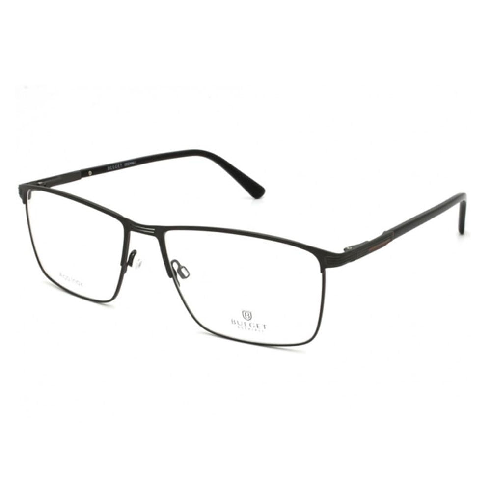 Armação de Óculos de Grau Masculino Bulget Retangular BG2134M Cor Grafite