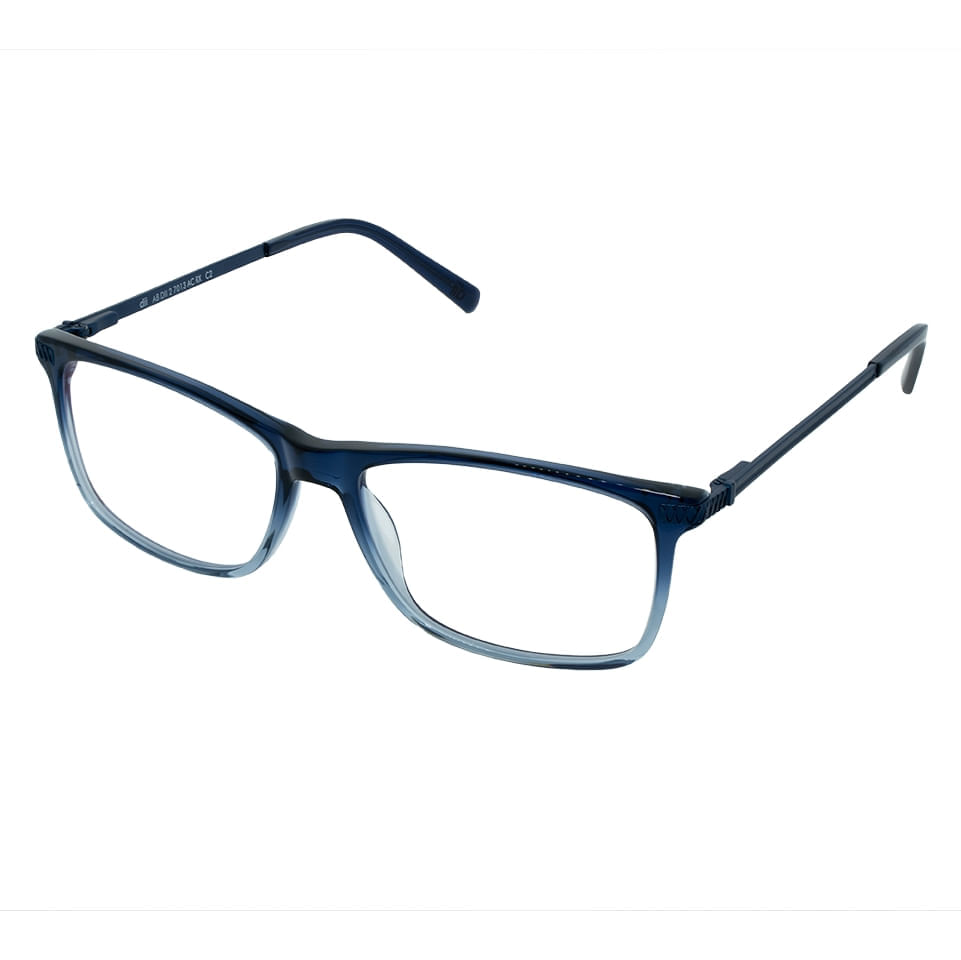 Armação para Óculos de Grau Masculino Dii Collection 2 7013 Azul Marinho com Azul Translúcido Armação para Óculos de Grau Masculino Dii Collection 2 7013 A