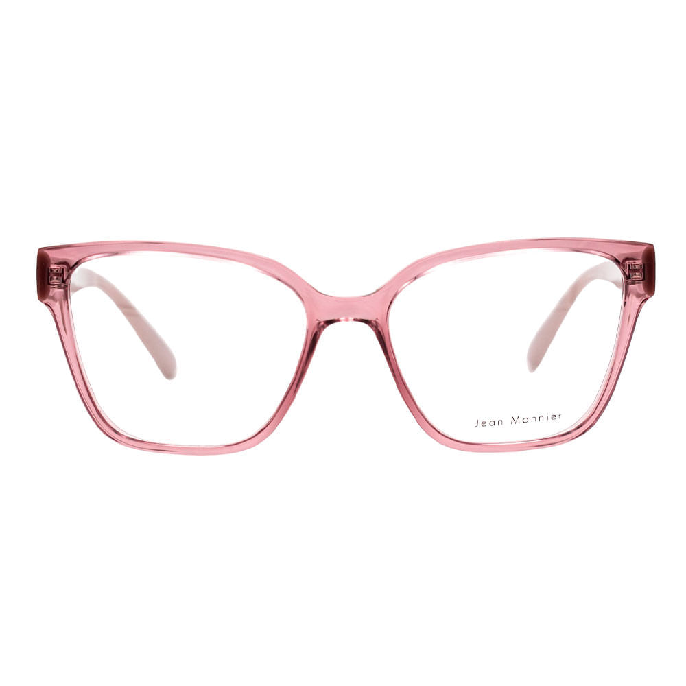 Armação de Óculos de Grau Feminina Jean Monnier Quadrado J83253 Cor Rosa