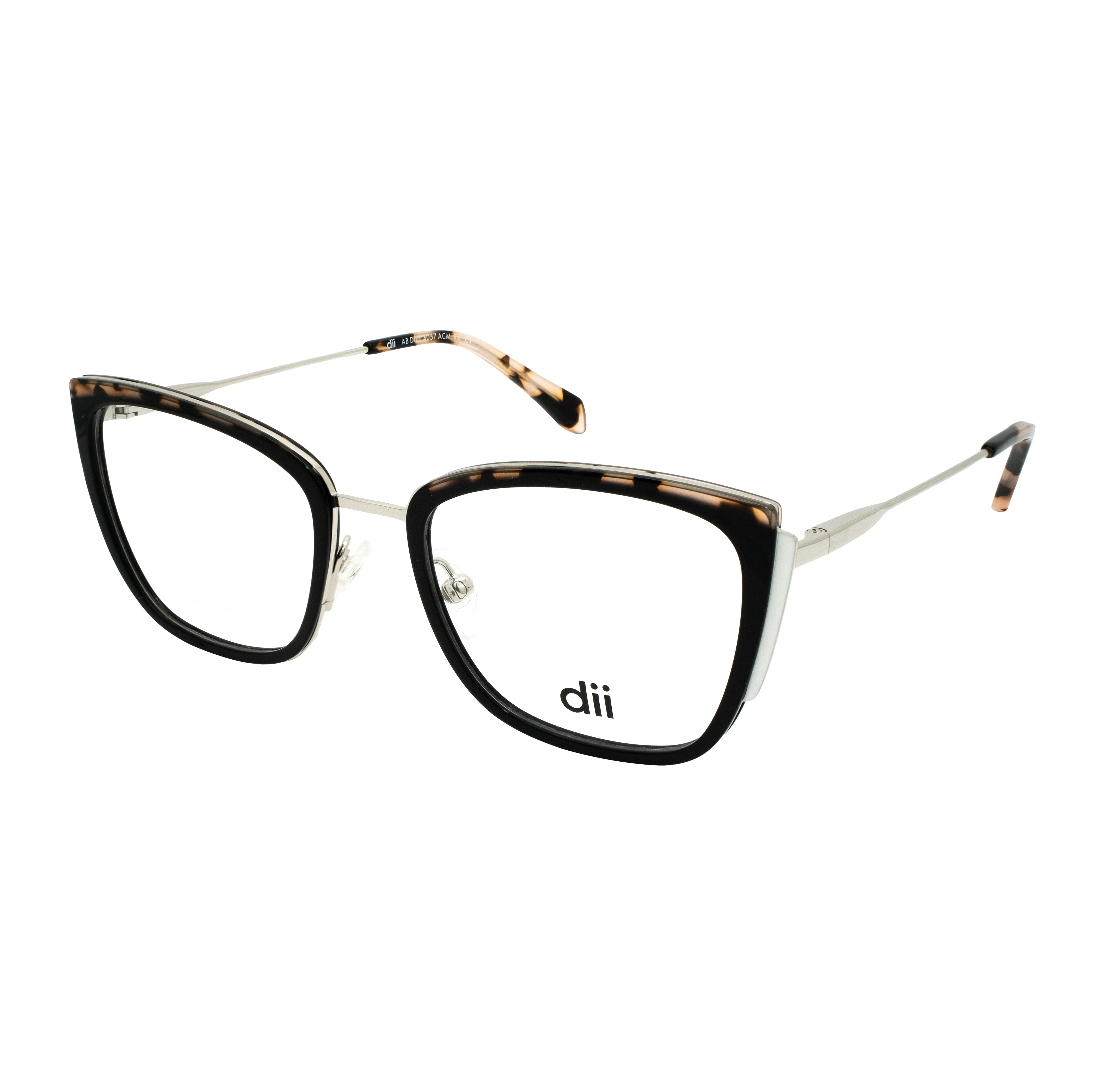 Armação para Óculos de Grau Feminino Dii Collection 1 4057 Preto com Demi Rosé