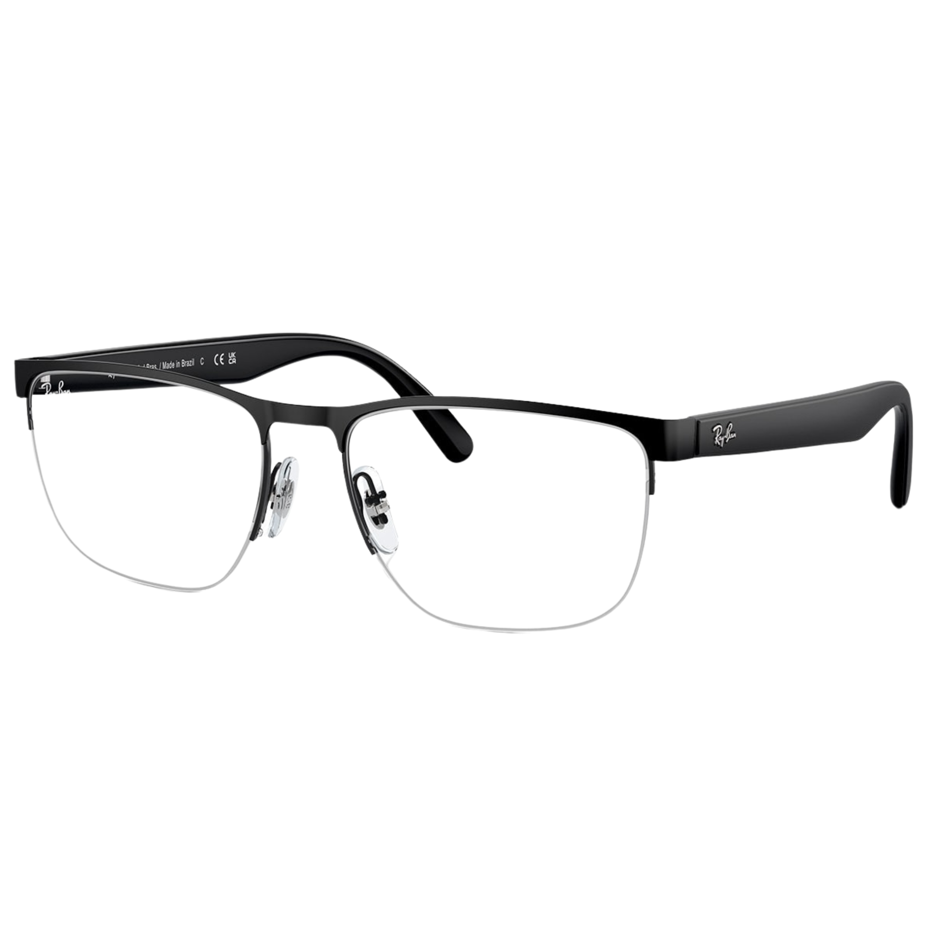 Armação de Óculos de Grau Unissex Ray-Ban Retangular RX6525L 2503 Cor Preto