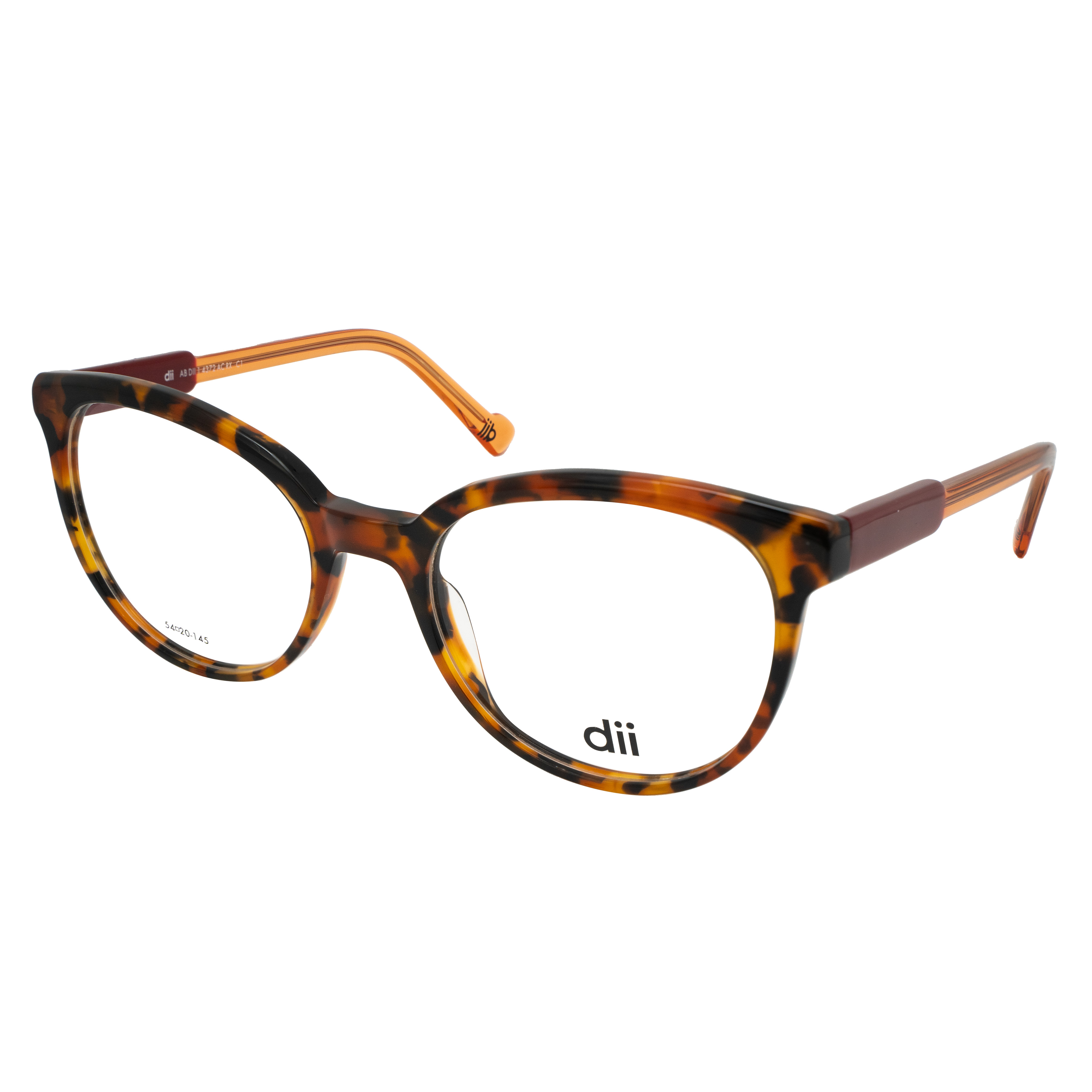 Armação para Óculos de Grau Feminino Dii Collection 1 4372 Demi Marrom com Pêssego