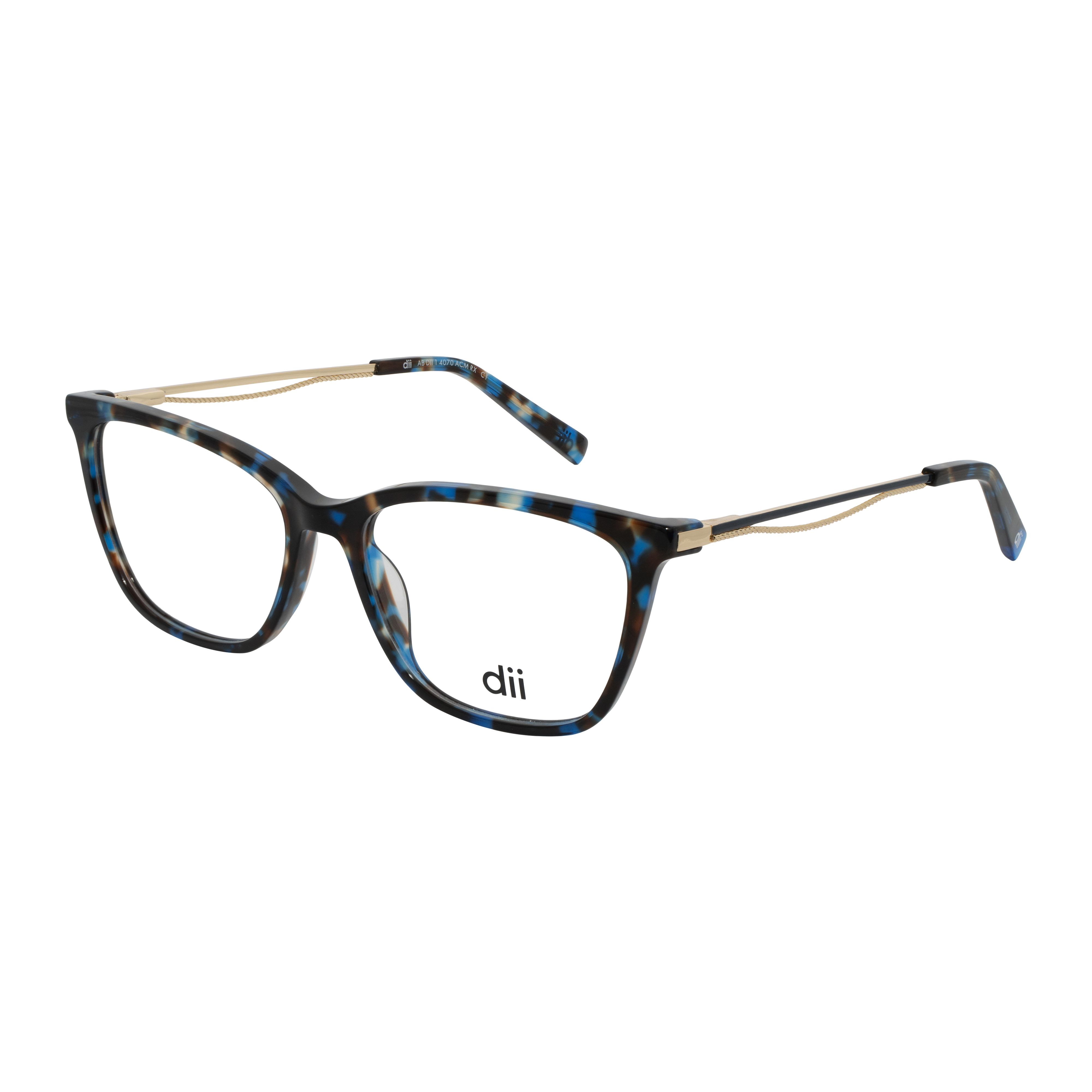 Armação para Óculos de Grau Feminino Dii Collection 4070 Demi Azul com Dourado Armação para Óculos de Grau Feminino Dii Collection 4070 Demi A