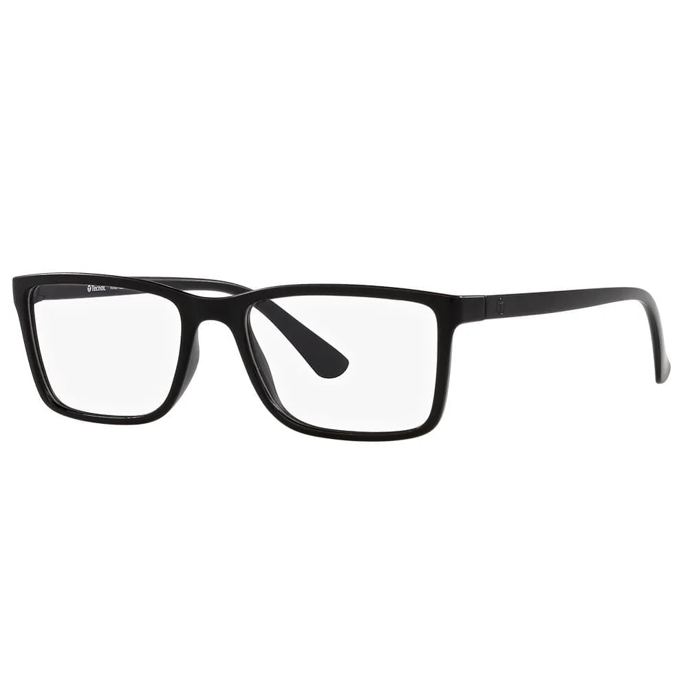 Armação de Óculos de Grau Masculino Tecnol Retangular TN3089 cor Preto