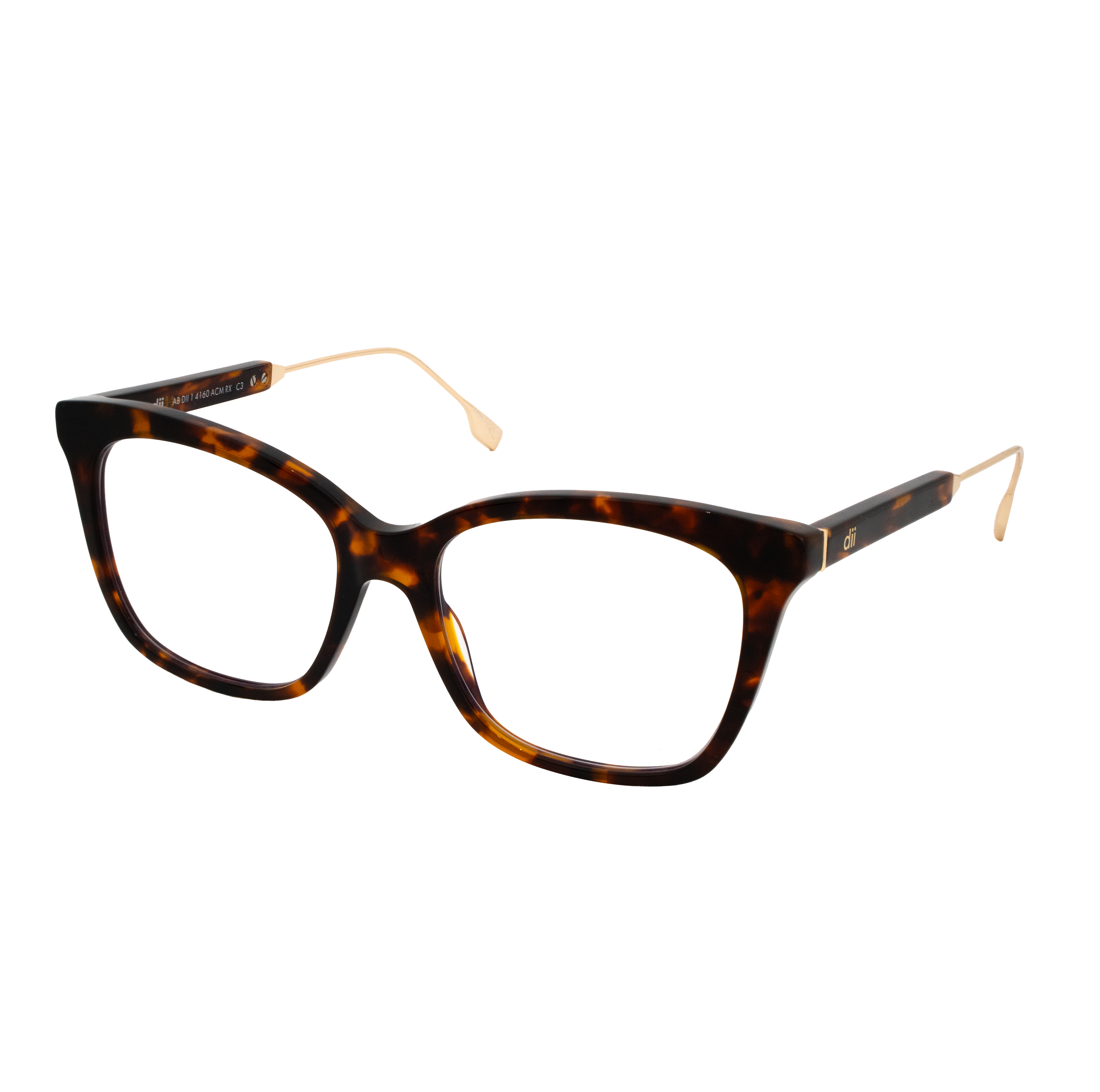 Armação para Óculos de Grau Feminino Dii Collection 1 4160 Demi Marrom e Dourado