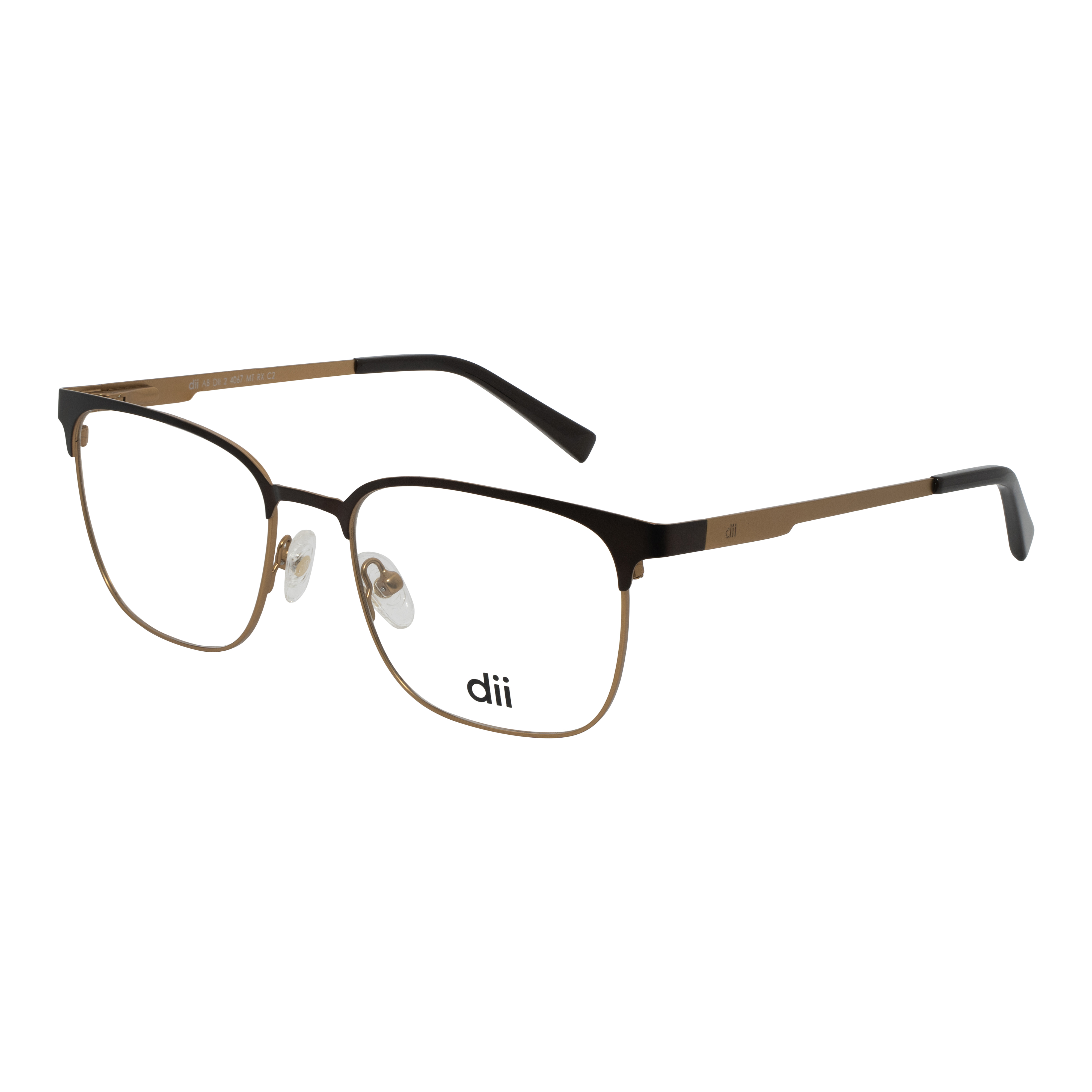 Armação para Óculos de Grau Masculino Dii Collection 4067 Preto com Dark Gold