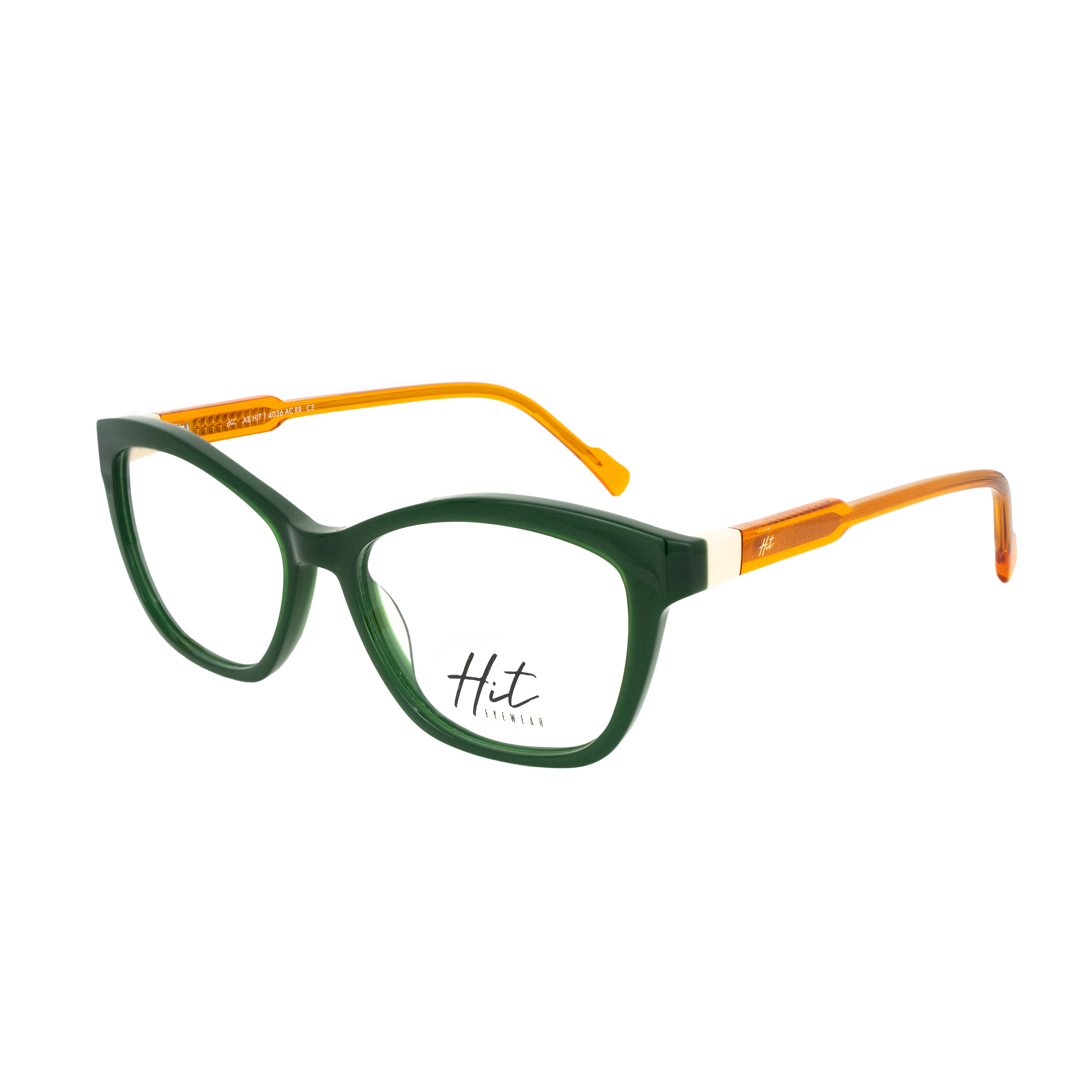 Armação para Óculos de Grau Feminino Hit 1 4036 Verde e Laranja