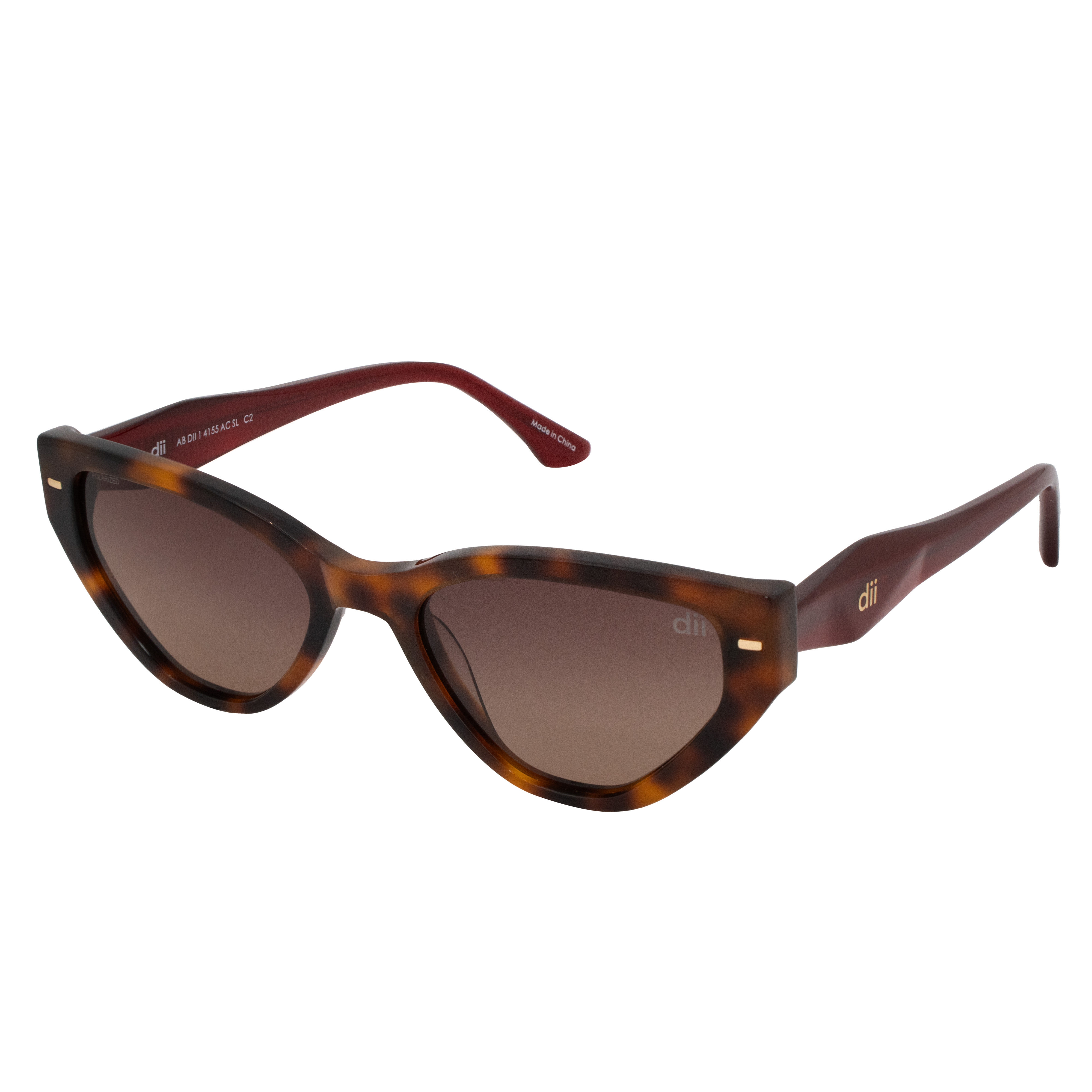Óculos de Sol Feminino Dii Collection 1 4155 Demi Marrom com Vinho
