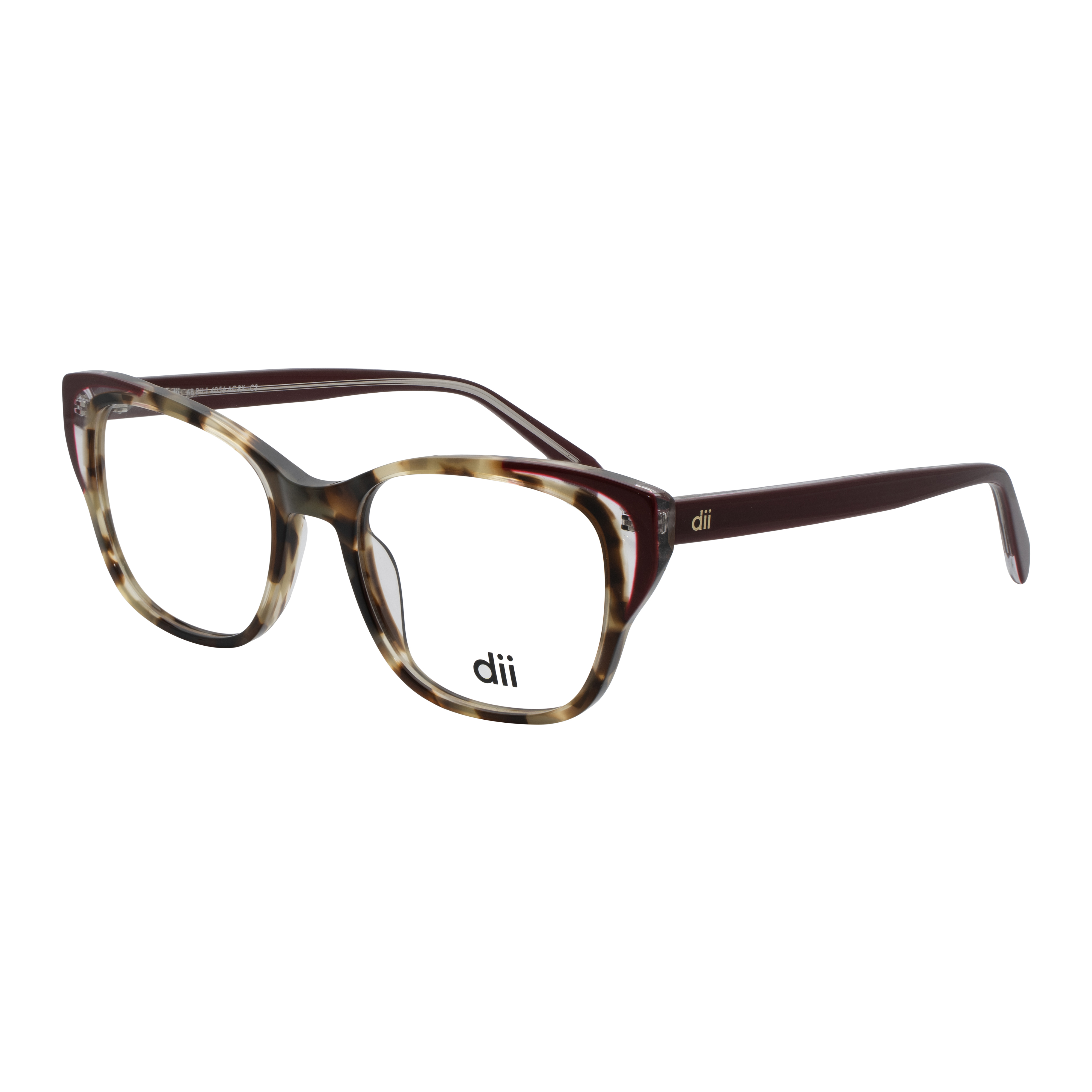 Armação para Óculos de Grau Feminino Dii Collection 4056 Demi Amarelo com Cereja