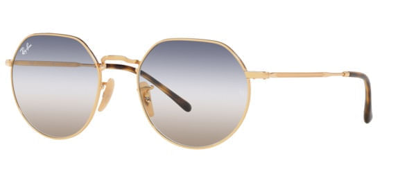 Óculos de Sol Ray-Ban, modelo RB3565, cor Dourado e Azul Transparente, tamanho 51 Óculos de Sol Ray-Ban, modelo RB3565, cor Dourado e A