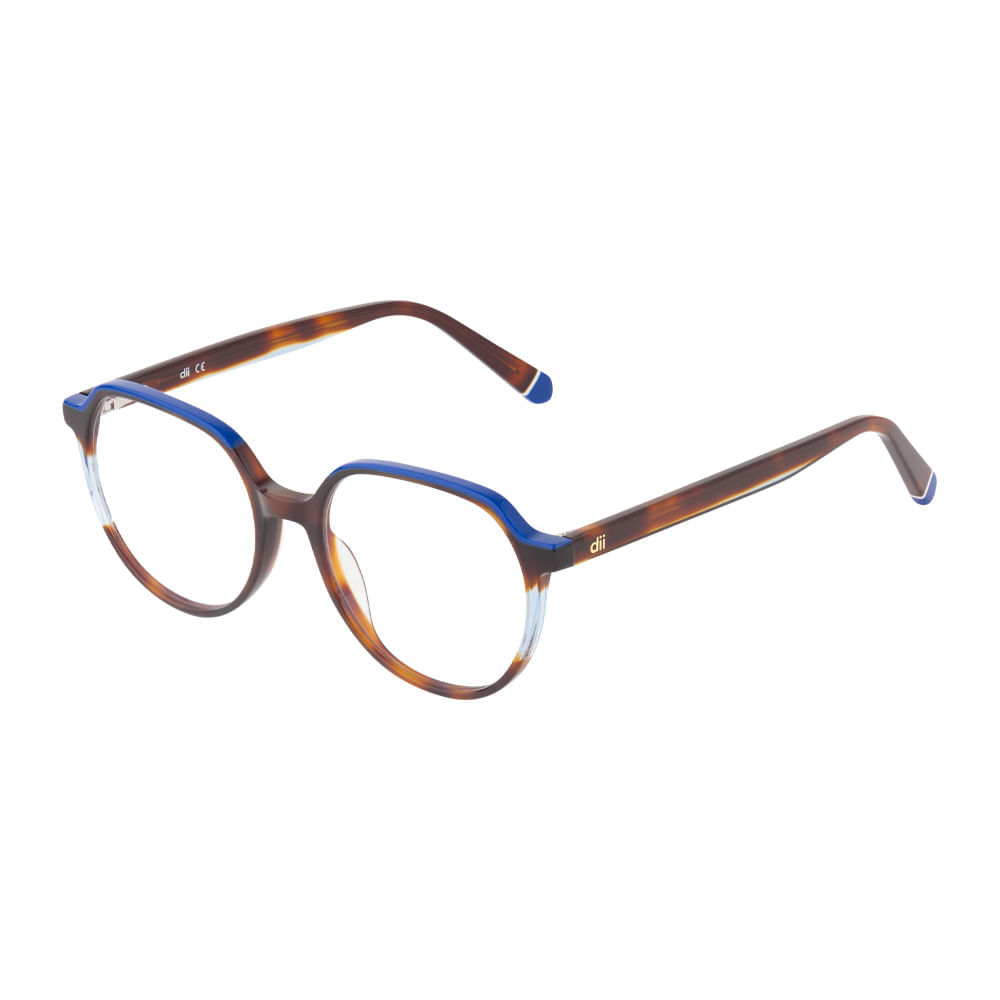 Armação para Óculos de Grau Feminino Dii Collection 5511 Azul com Demi Marrom Armação para Óculos de Grau Feminino Dii Collection 5511 A