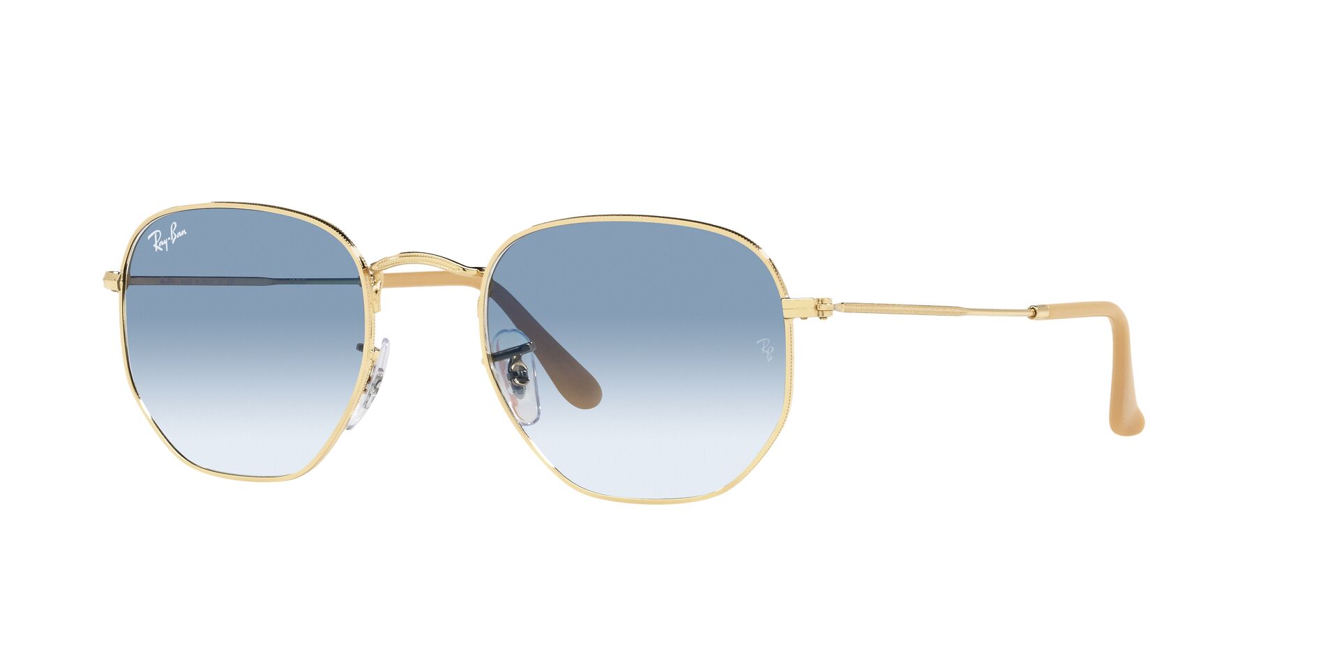 Foto 3 de Óculos de Sol Unissex Ray-Ban Hexagonal RB3548 Cor Dourado
