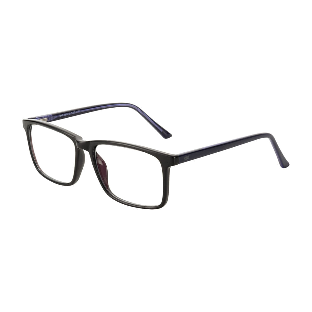 Armação para Óculos de Grau Masculino DNZ 1 7003 Preto com Azul Armação para Óculos de Grau Masculino DNZ 1 7003 Preto com A