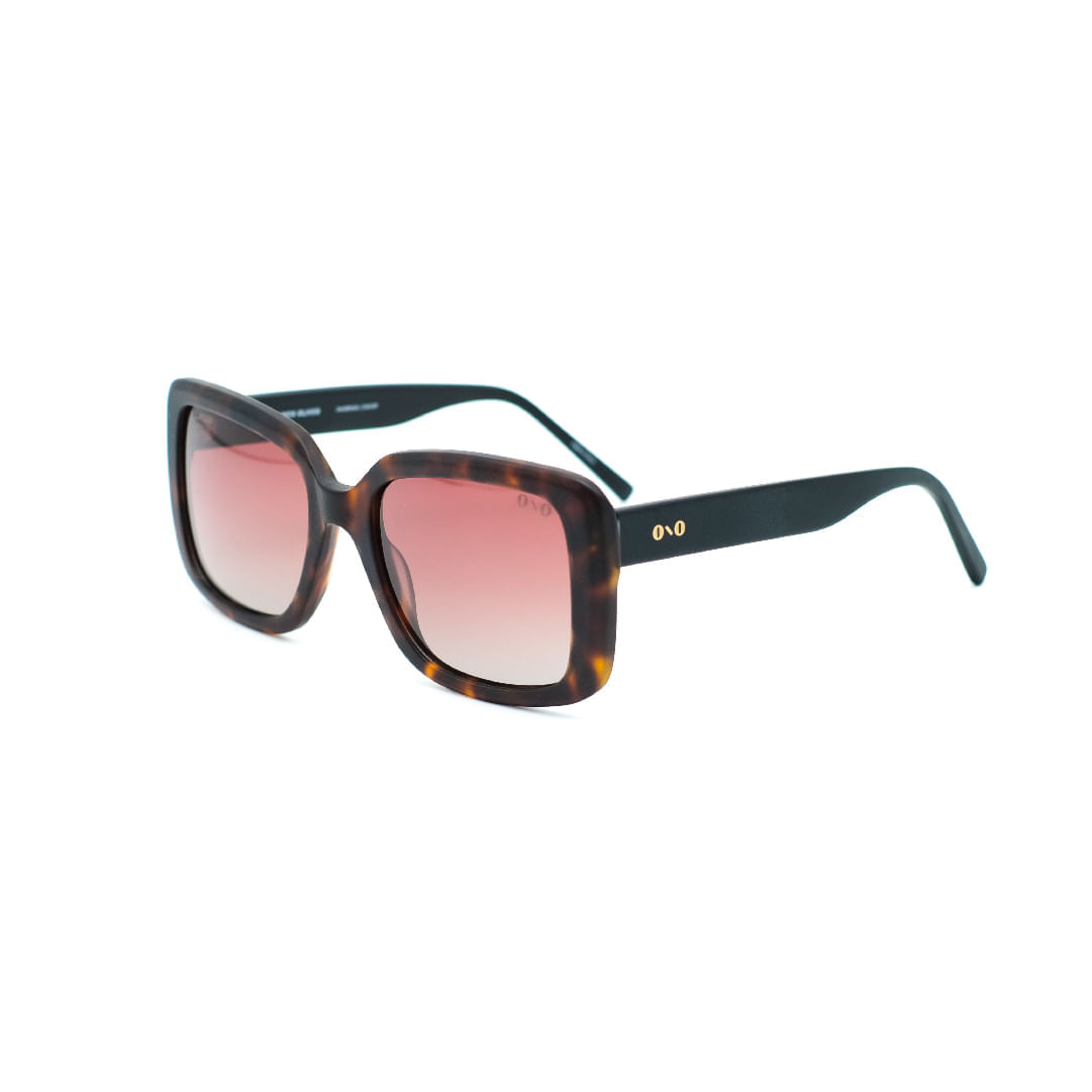 Óculos de Sol Feminino Ono ON0011S Quadrado Cor Tortoise Fosco Preto