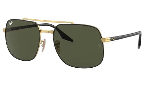 Óculos de Sol Ray-Ban, modelo RB3699, cor Preto e Dourado, tamanho 59