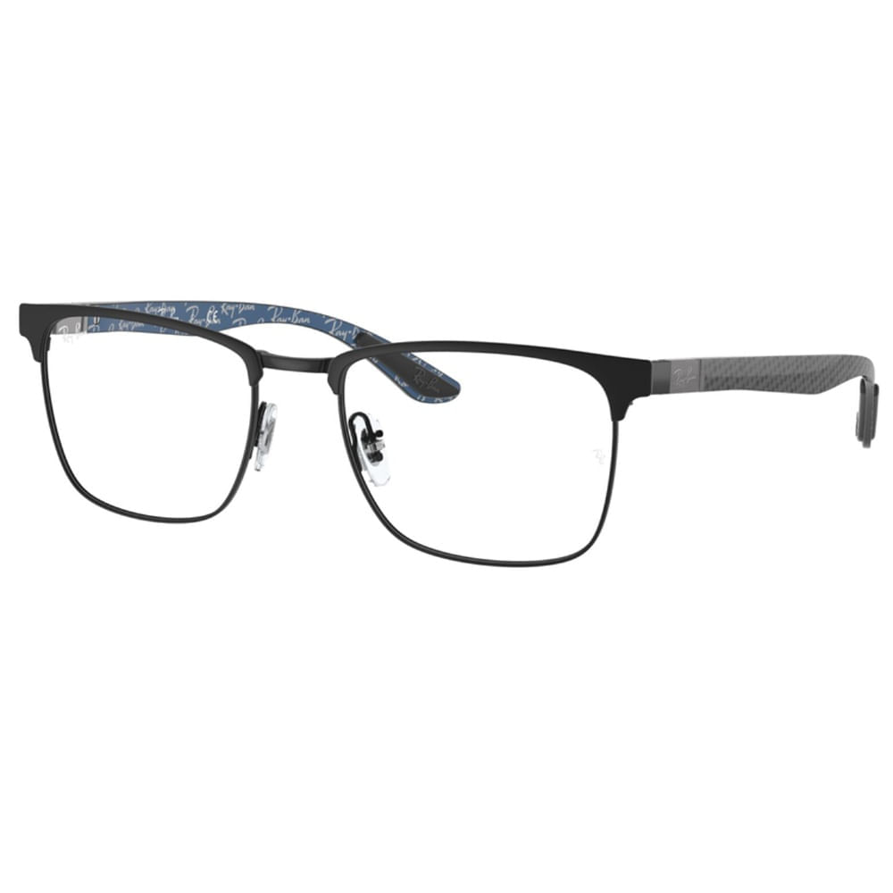 Armação de Óculos de Grau Ray Ban, modelo RX8421, cor Preto e Azul, tamanho 54 Armação de Óculos de Grau Ray Ban, modelo RX8421, cor Preto e A