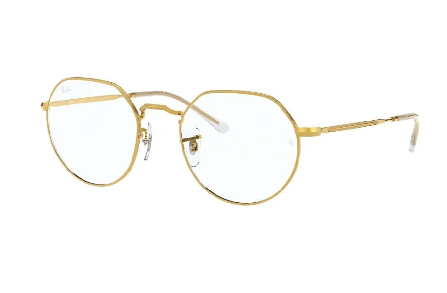 Armação de Óculos de Grau Unissex Ray-Ban Irregular RX6465 Cor Dourado