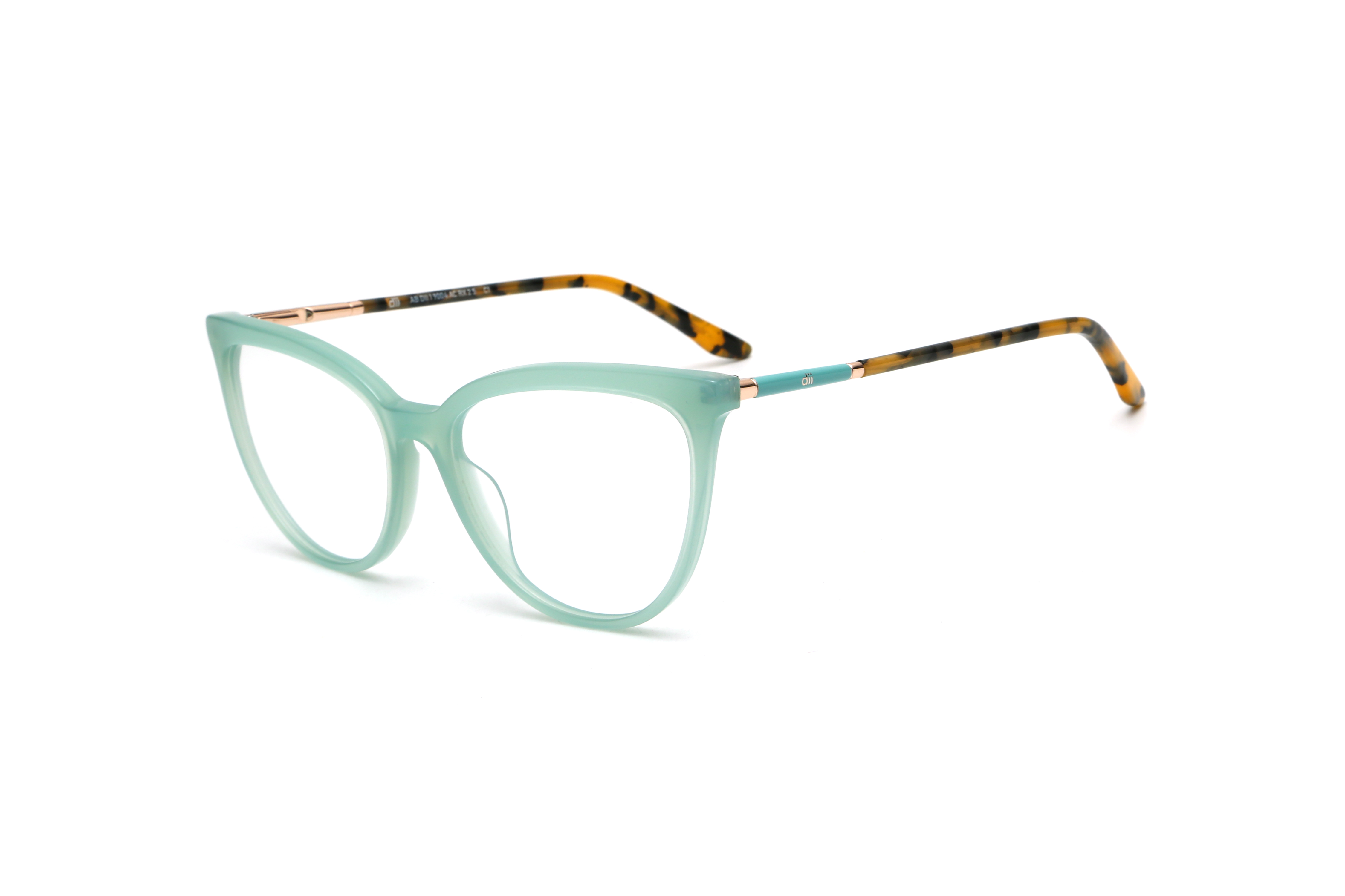 Armação para Óculos de Grau Feminino Dii Collection 1 9004 Azul com Demi Marrom Armação para Óculos de Grau Feminino Dii Collection 1 9004 A