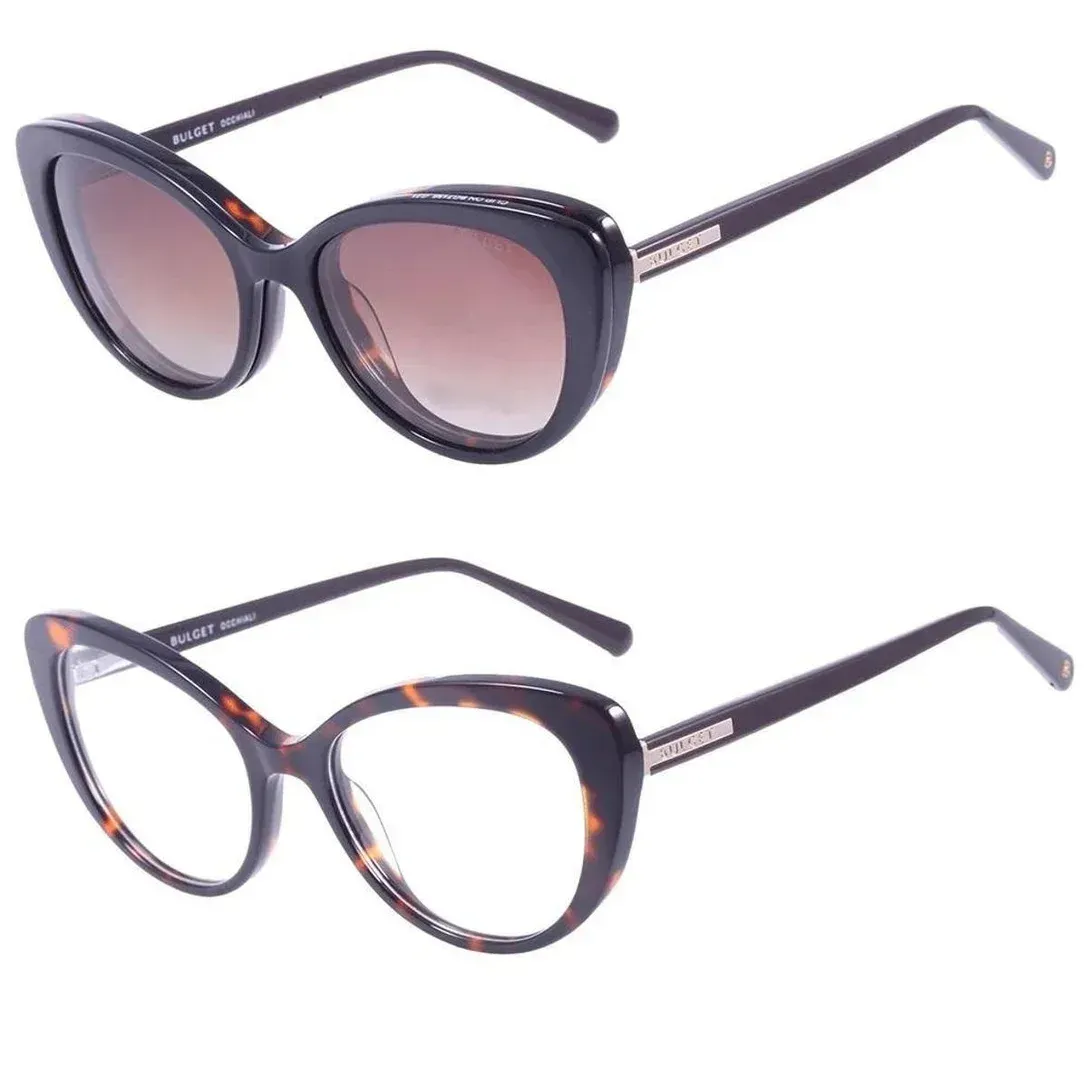 Armação de Óculos de Grau Feminina Bulget Gatinho BG7156 Cor Demi Marrom