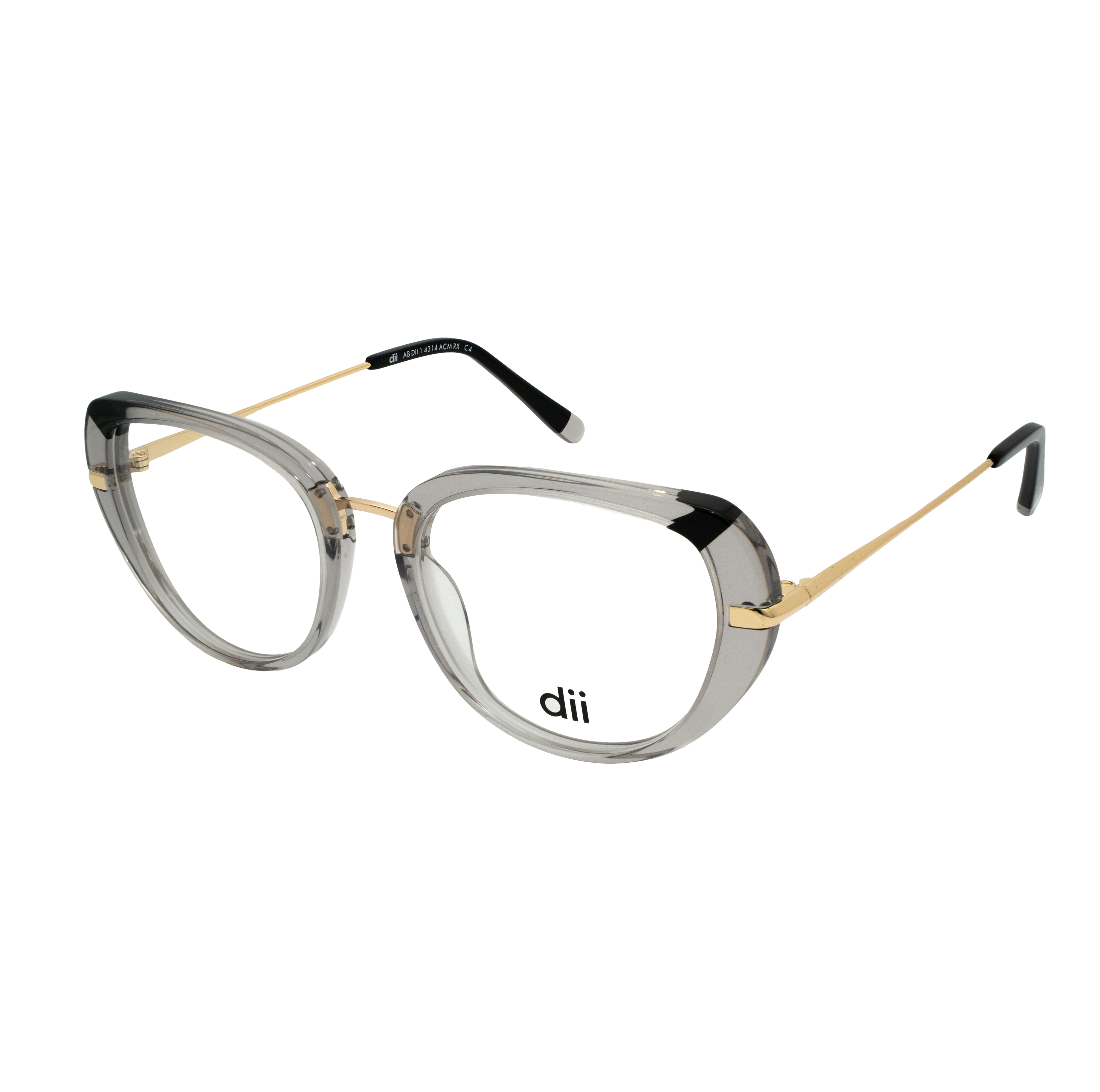 Armação para Óculos de Grau Feminino Dii Collection 1 4314 Cristal com Dourado