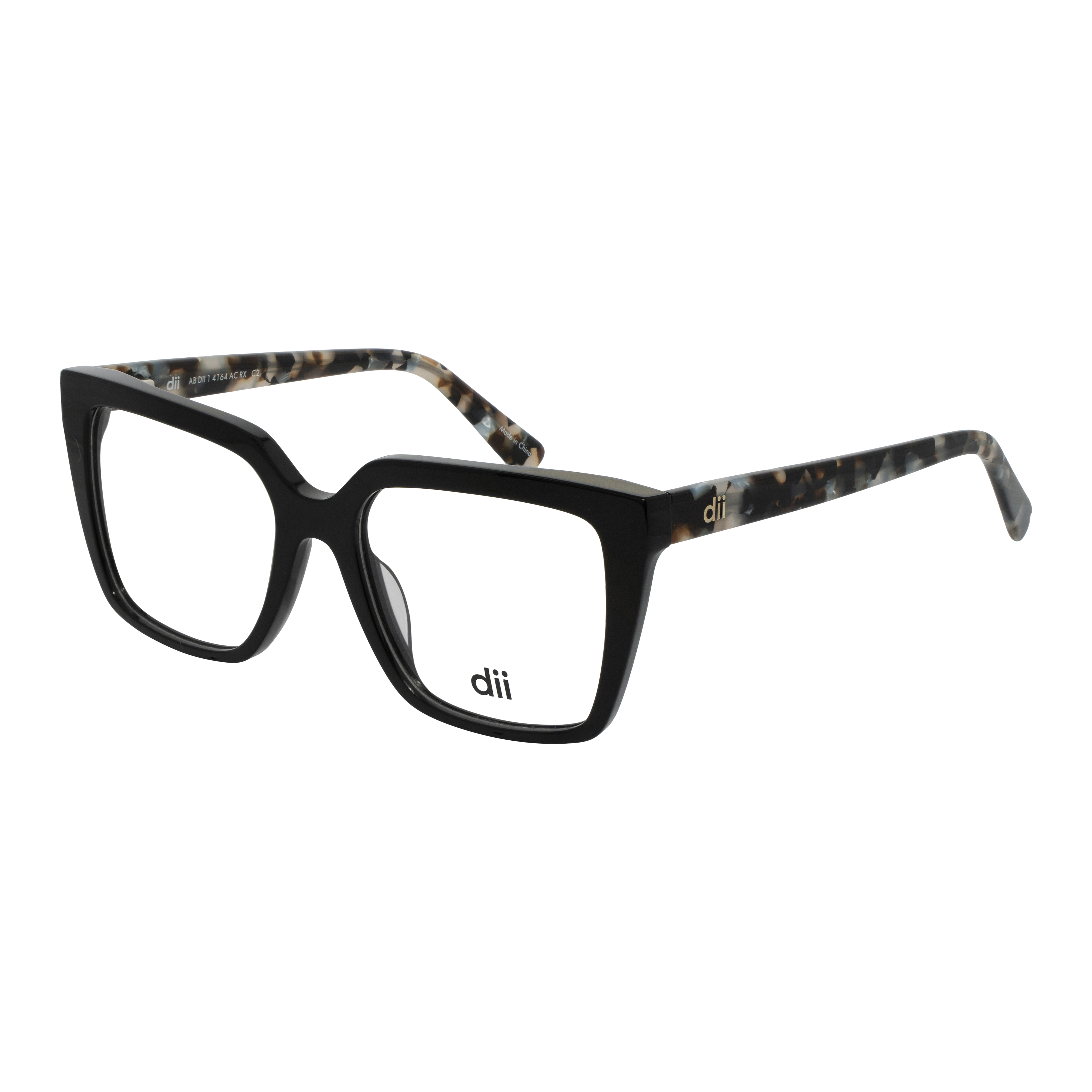 Armação para Óculos de Grau Feminino Dii Collection 4164 Preto com Demi Cinza Armação para Óculos de Grau Feminino Dii Collection 4164 Preto com Demi Cin