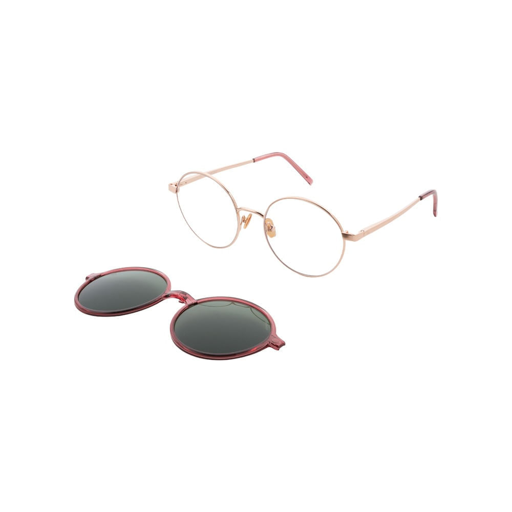 Armação para Óculos de Grau Dii Collection 1070 Vermelho com Clip On