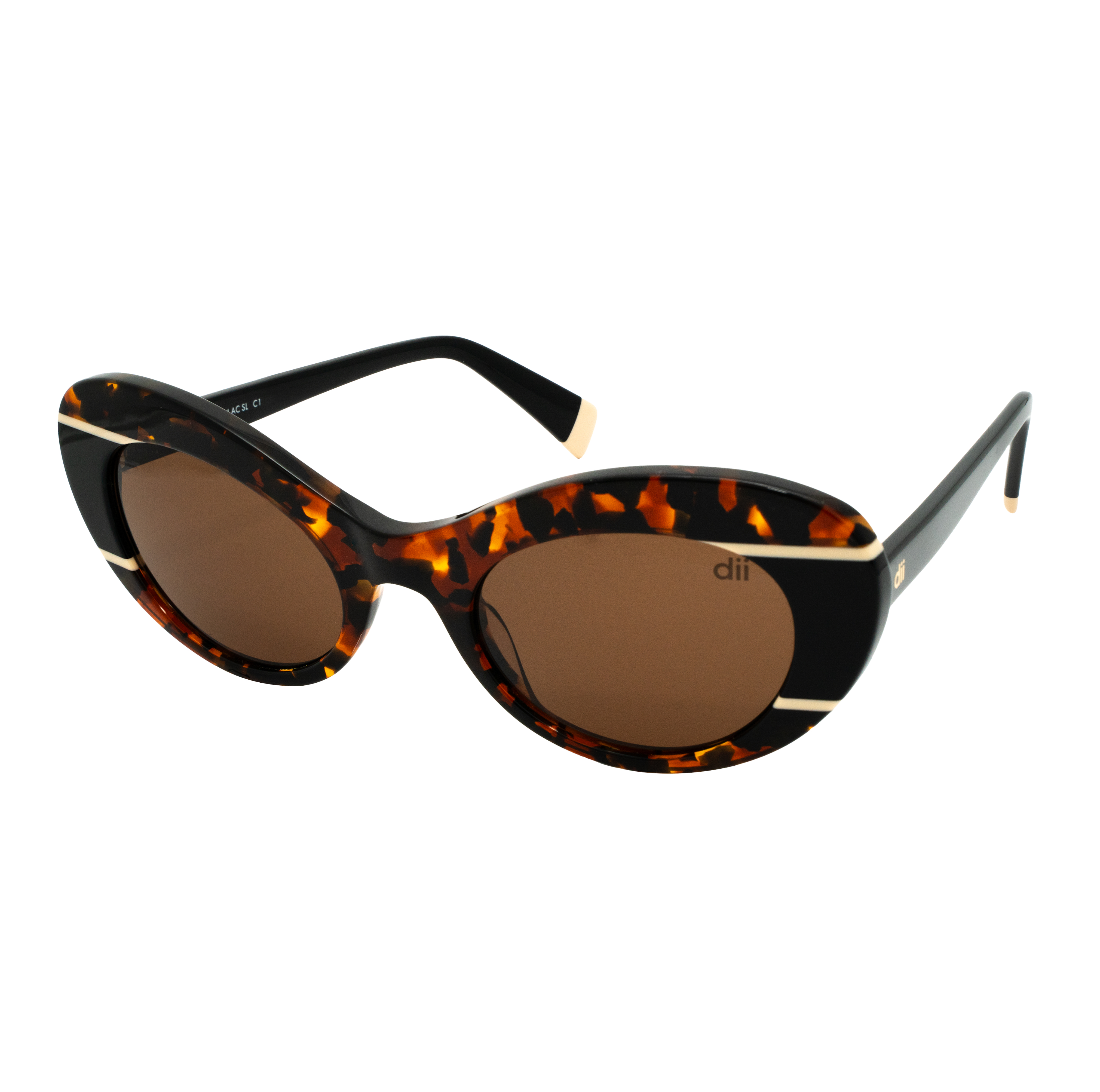 Óculos de Sol Feminino Dii Collection 1 4074 Demi Marrom com Preto
