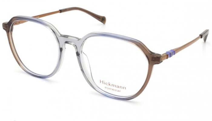 Armação de Óculos de Grau Feminina Hickmann HI60010 Hexagonal Cinza com Marrom Armação de Óculos de Grau Feminina Hickmann HI60010 Hexagonal Cin