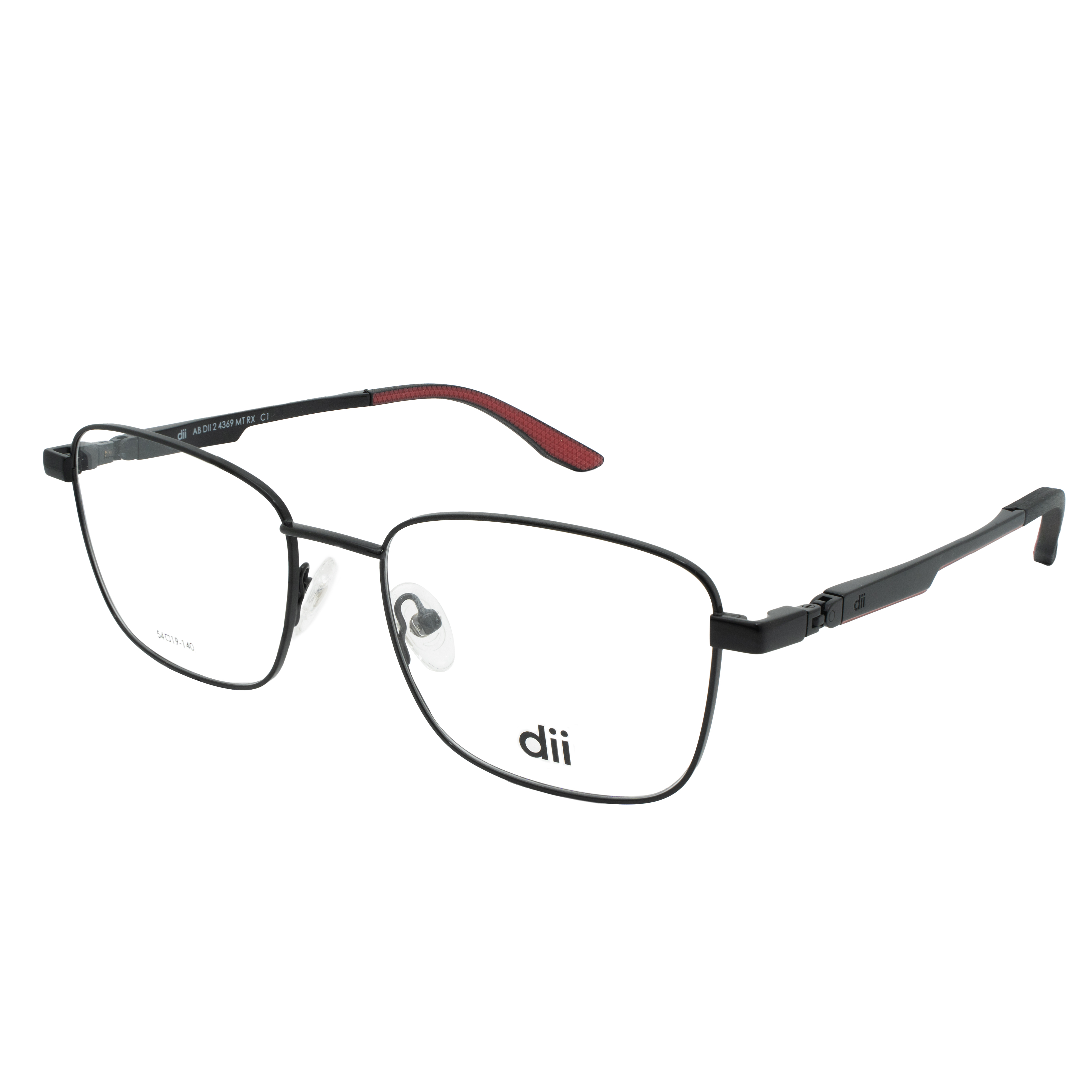 Armação para Óculos de Grau Masculino Dii Collection 2 4369 Preto e Vermelho
