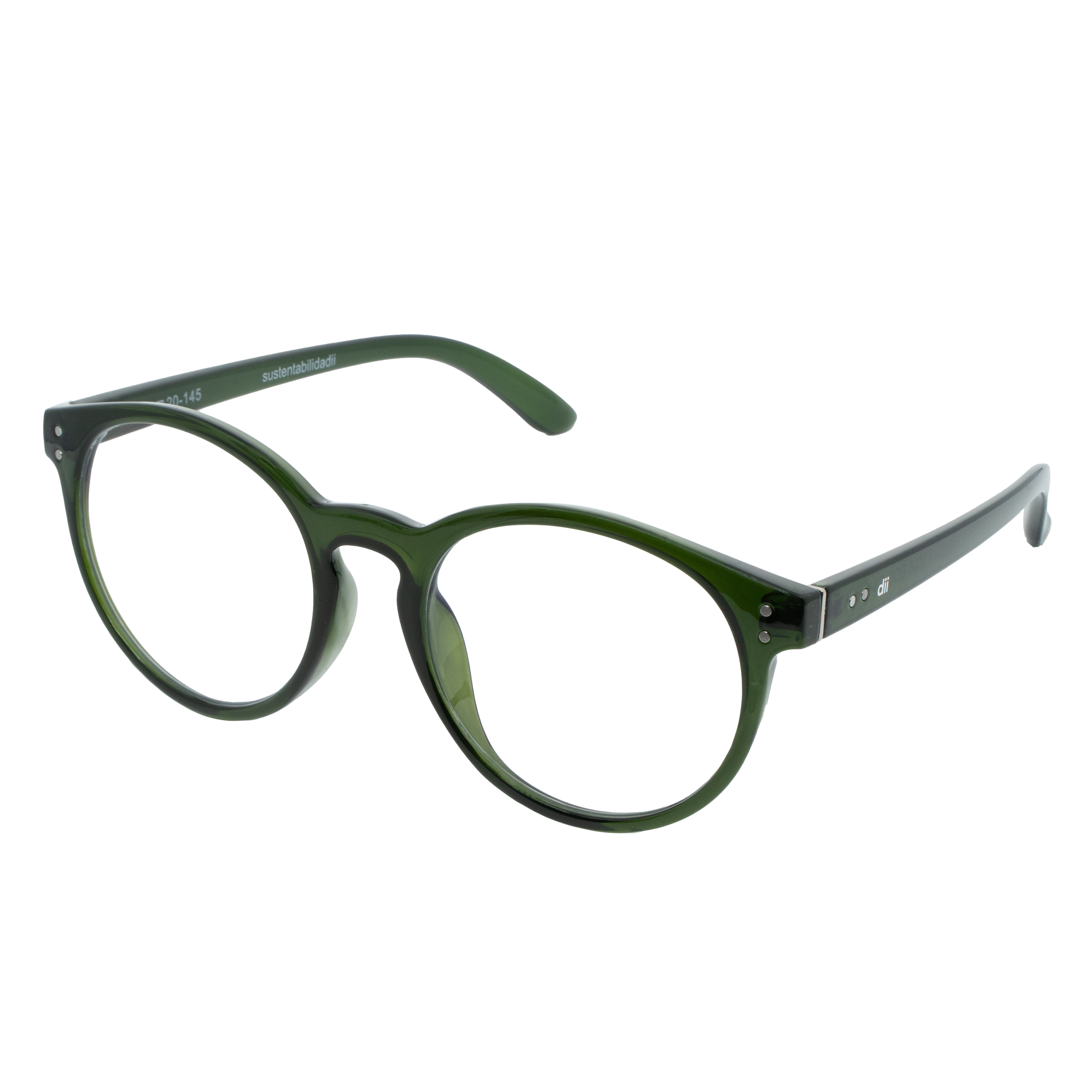 Armação para Óculos de Grau Unissex Dii Collection 2 9008 ECO Verde Militar Cristal