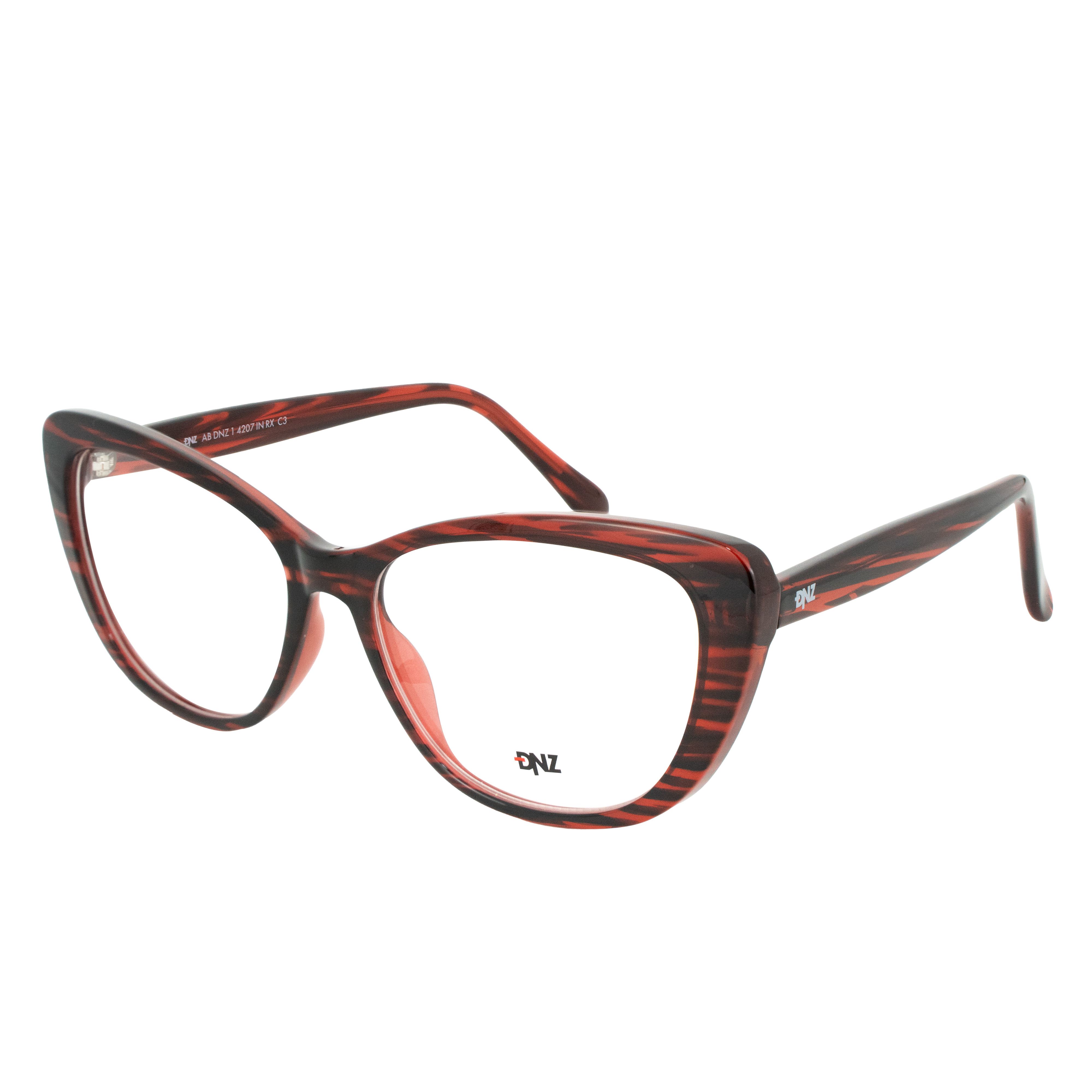 Armação para Óculos de Grau Feminino DNZ 1 4207 Vermelho Rajado