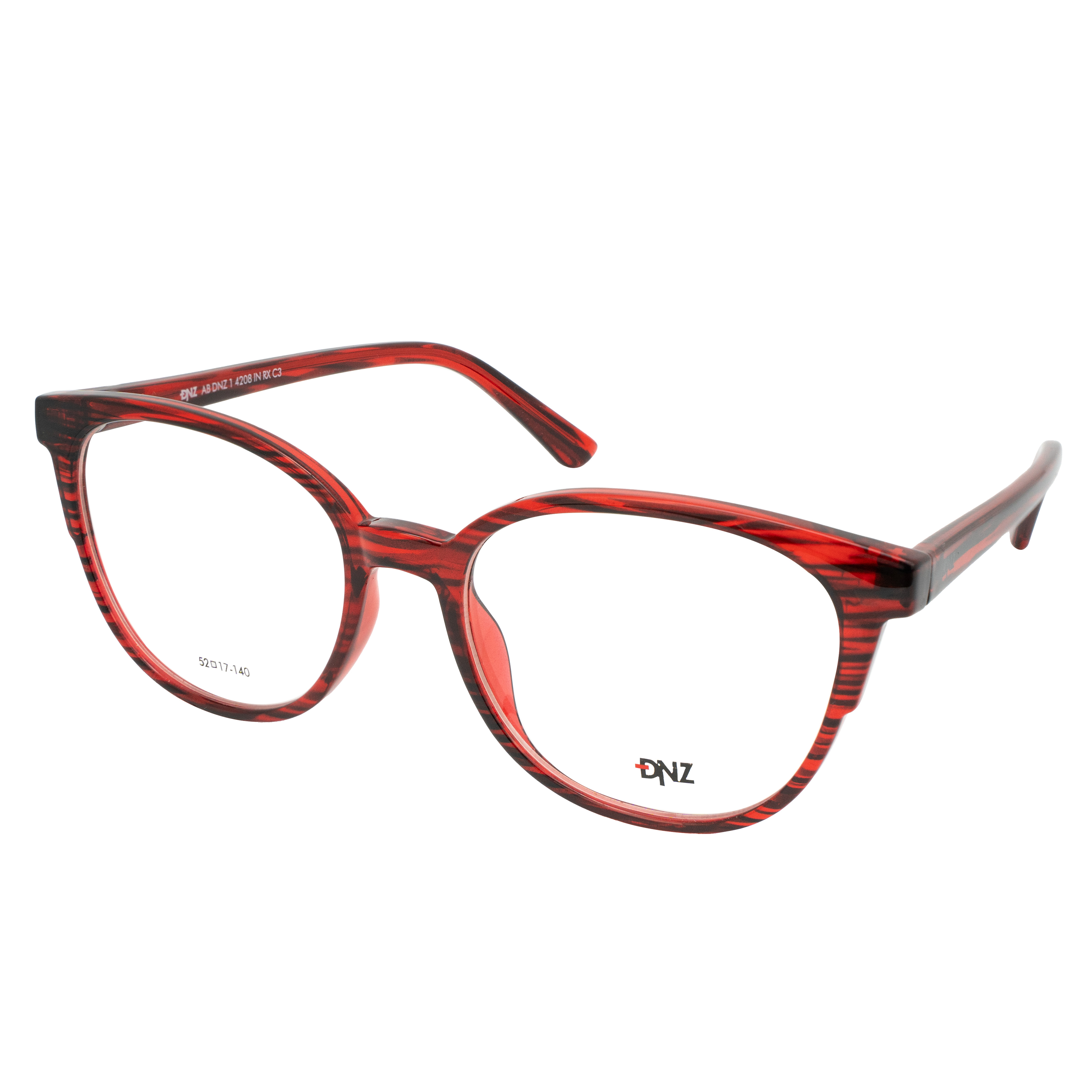 Armação para Óculos de Grau Feminino DNZ 1 4208 Vermelho Rajado