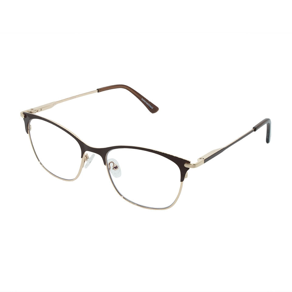 Armação para Óculos de Grau Unissex Dii Collection 1 9003 ECO Dourado com Marrom