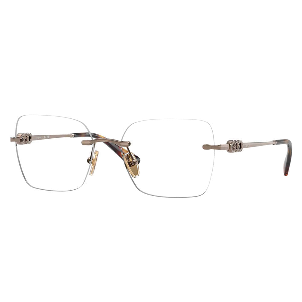 Armação de Óculos de Grau Feminino Vogue Quadrado VO4320B 5138 Cor Castanho Claro