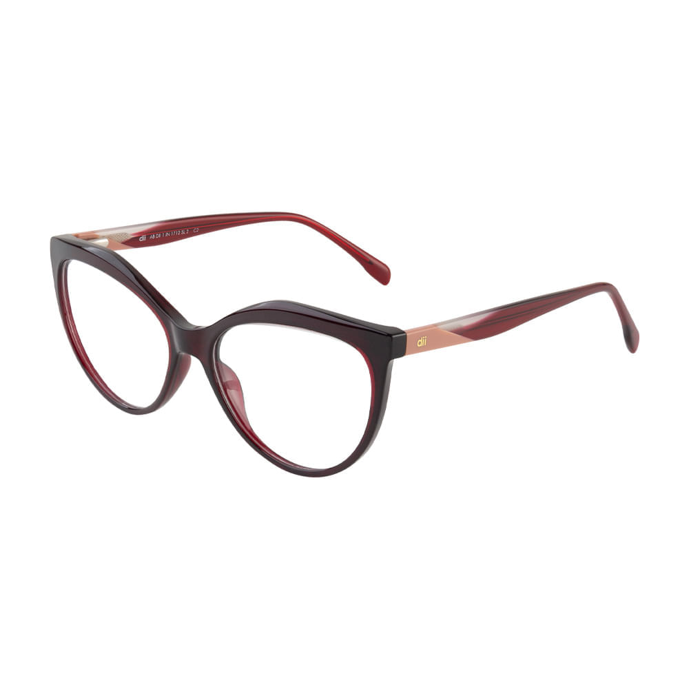 Armação para Óculos de Grau Feminino Dii Collection 1 1712 Vermelho Mesclado