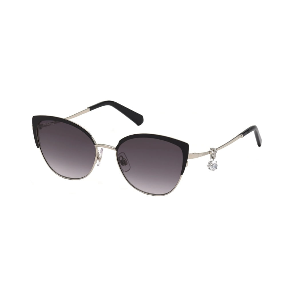 Óculos de sol Feminino Swarovski Gatinho SK0318 Cor Preto Fosco