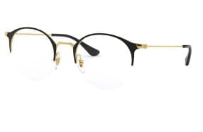 Armação de Óculos de Grau Ray Ban, modelo RX3578V, cor Preto e Dourado, tamanho 50