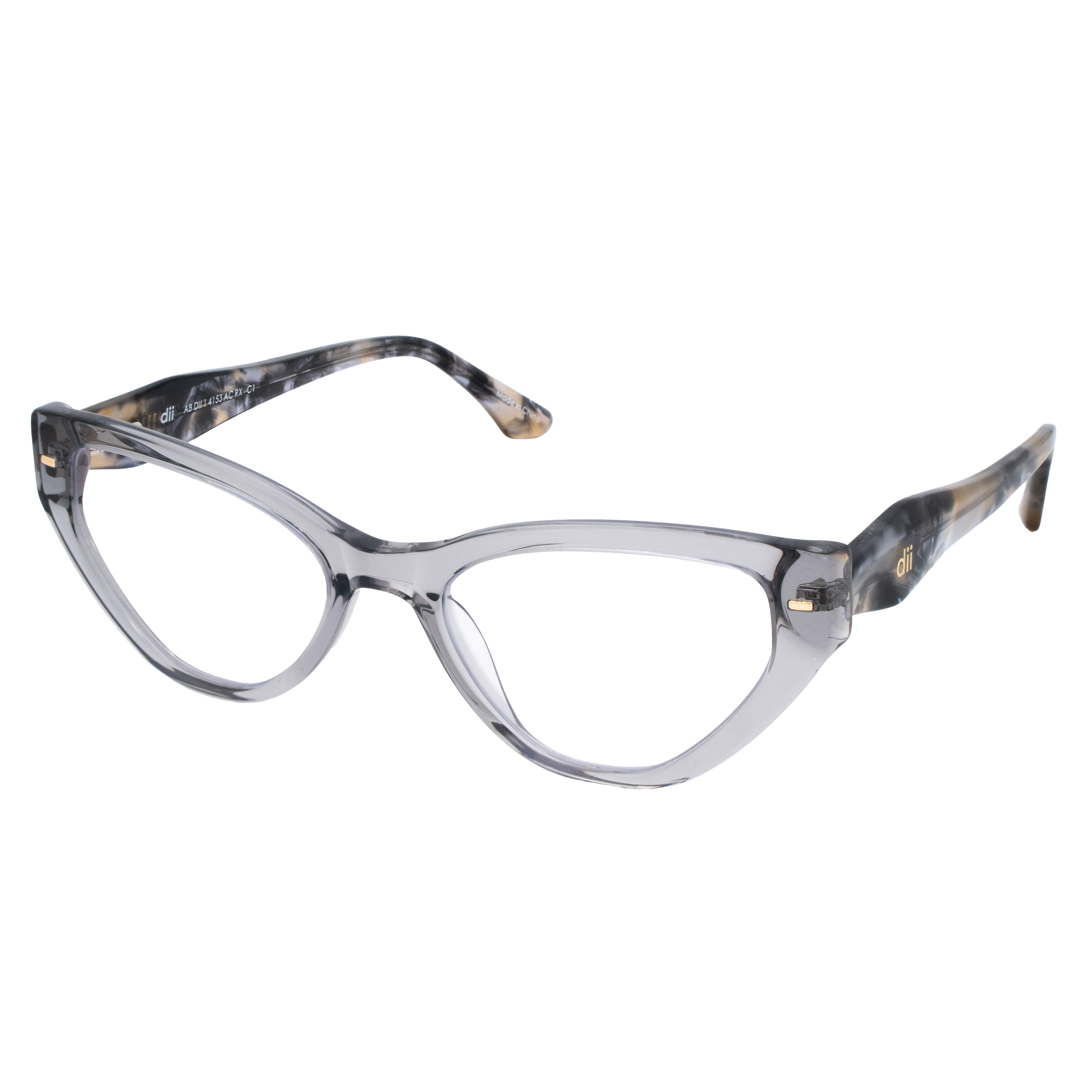 Armação para Óculos de Grau Feminino Dii Collection 1 4153 Cinza Cristal com Demi Armação para Óculos de Grau Feminino Dii Collection 1 4153 Cin