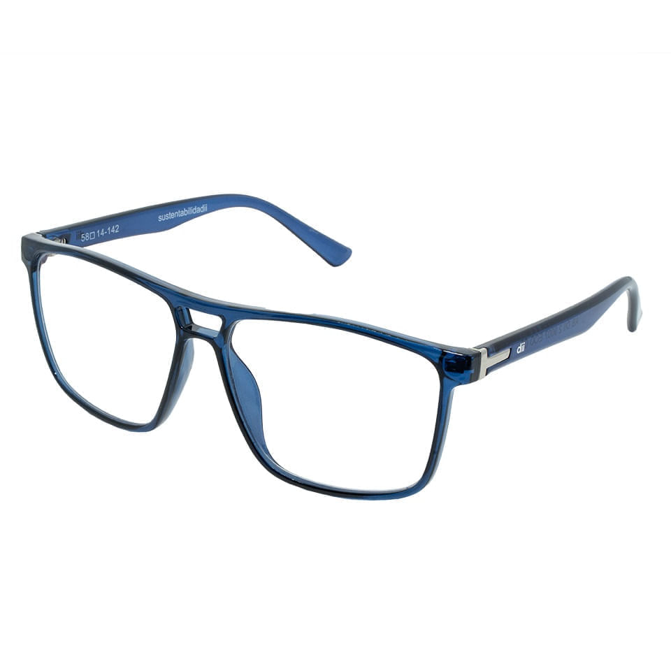 Armação para Óculos de Grau Masculino Dii Collection 2 9007 ECO Azul Cristal Armação para Óculos de Grau Masculino Dii Collection 2 9007 ECO A